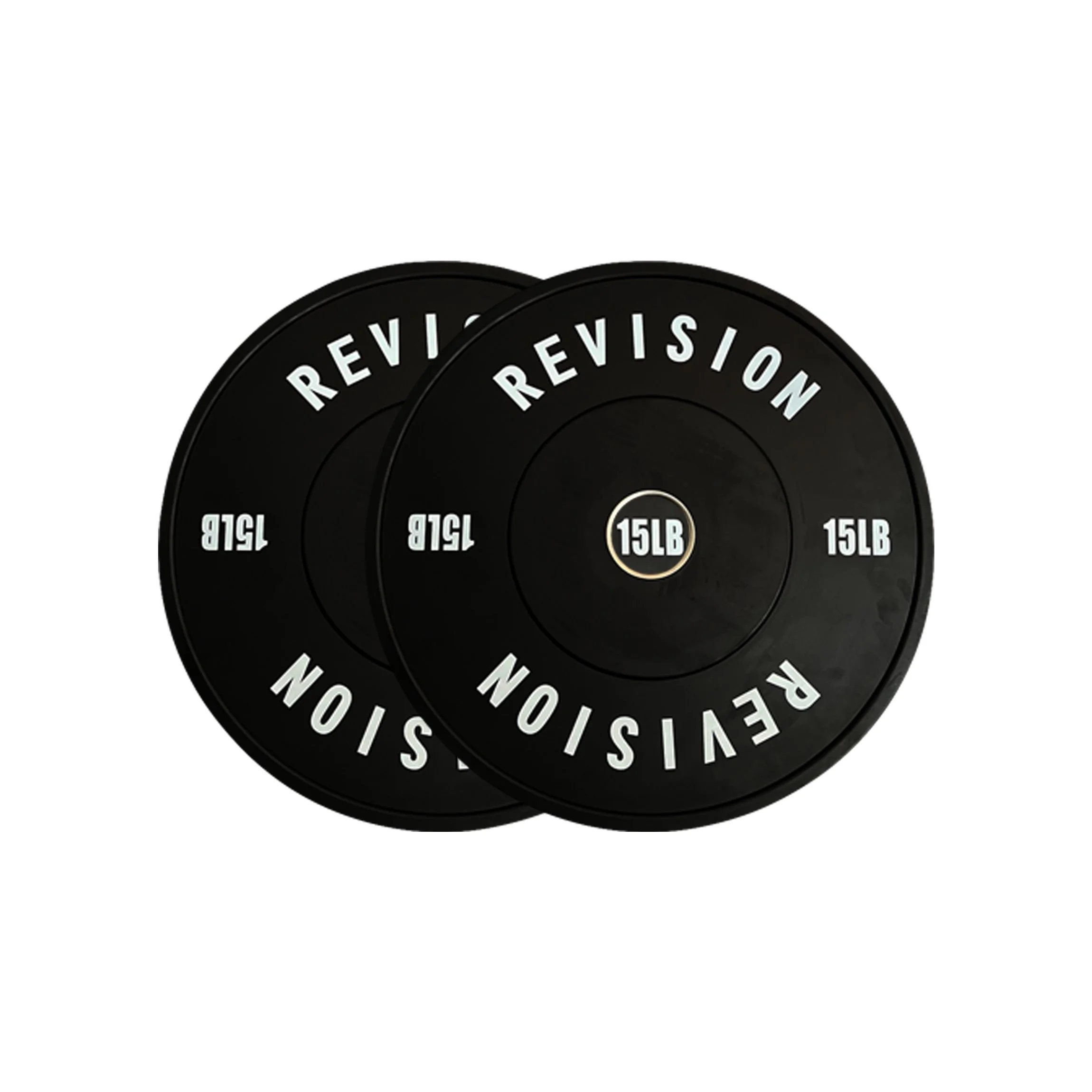 Revision Black Rubber 15lb Pound Bumper Plates
