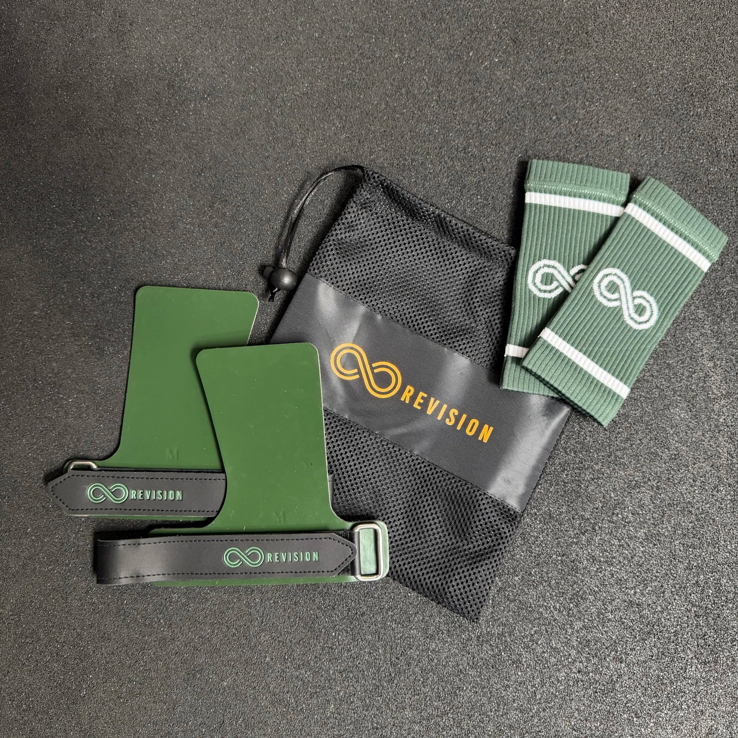 Revision Barbells Silicone Gymnastics Hand Grips Military Green CrossFit Open Muscle Ups Pull Ups Toes 2 Bar