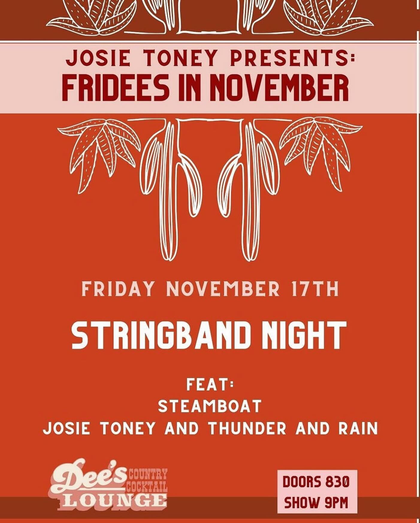 Have you made it out to @deeslounge615 to see @josierigatoni and her Fridee night specials? Come through tomorrow for Stringband Night and see what you&rsquo;ve been missing