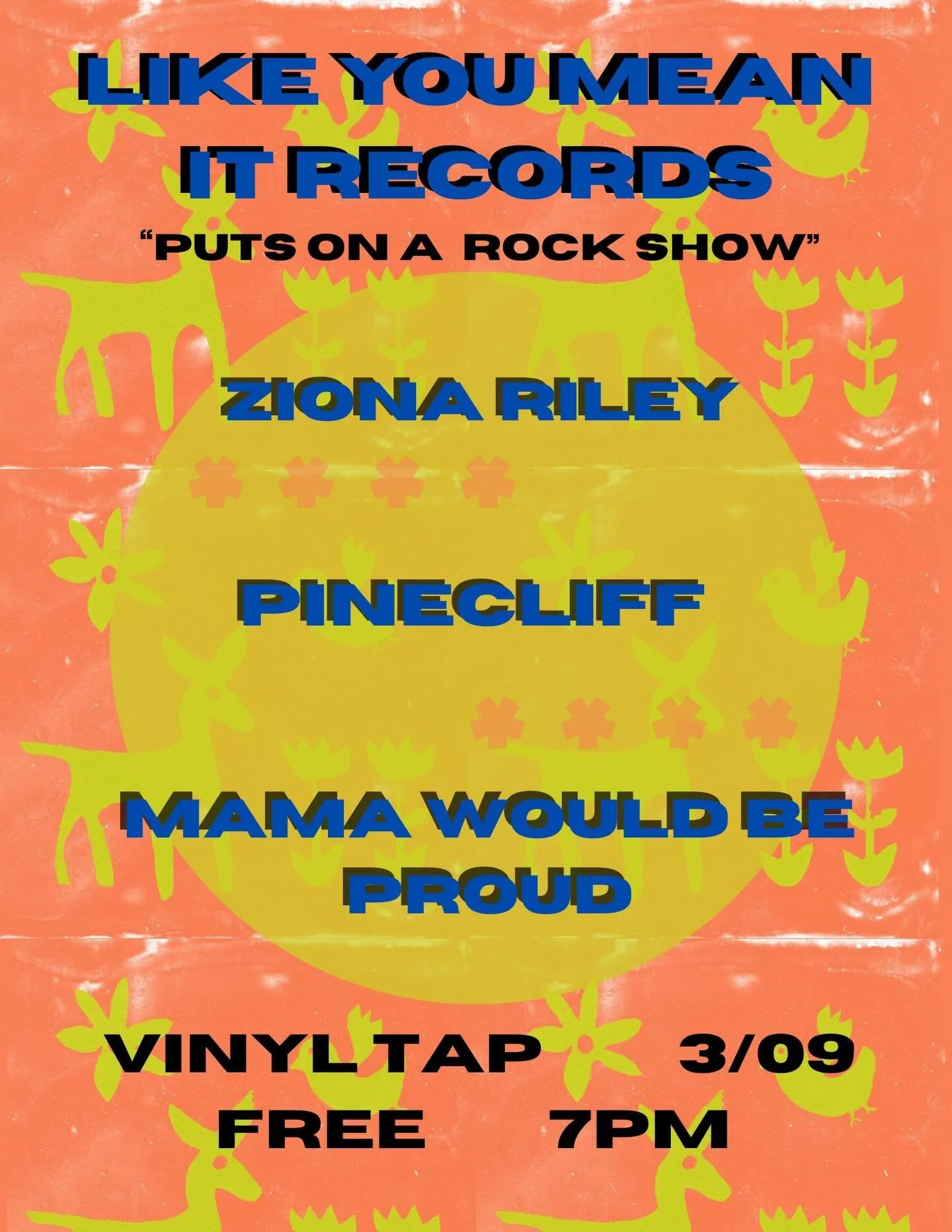 🚨 SHOW ALERT🚨 We&rsquo;re back at it Monday, 3/09, over at @vinyltapnashville for another night of music, beer, &amp; vinyl freakin&rsquo; records. Come see songs from @zionariley @mamawouldbeproudmusic &amp; @pineclifftheband. FREE as the sunshine