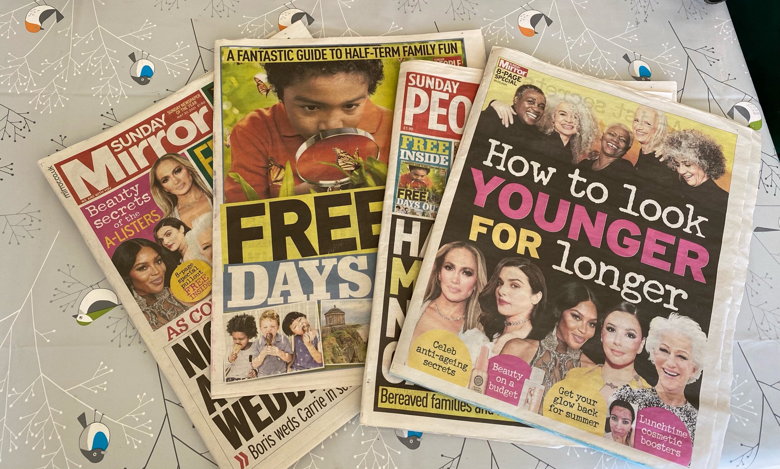 The two newspapers and the two pullouts 
