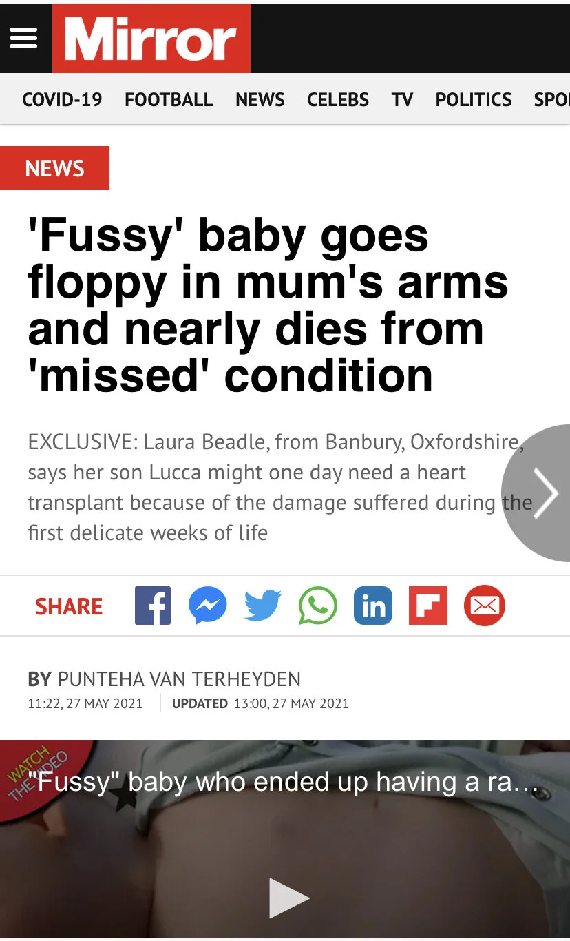 Baby’s heart failure missed by docs