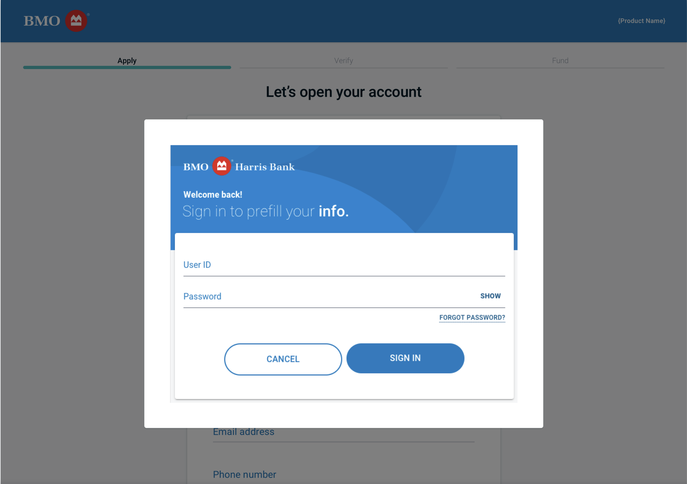 Fast path: verification/login modal
