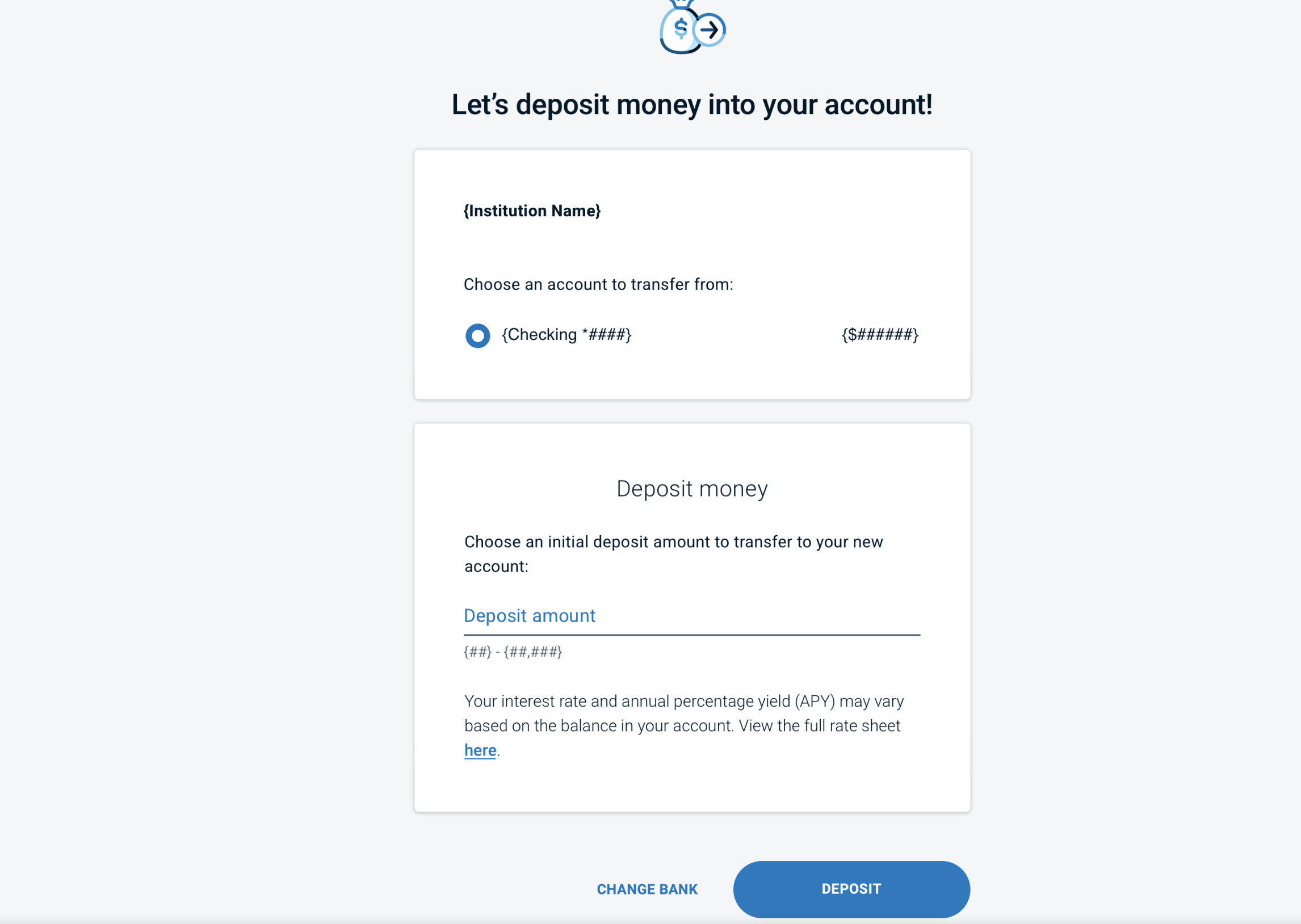 Funding redesign: updated view of deposit page