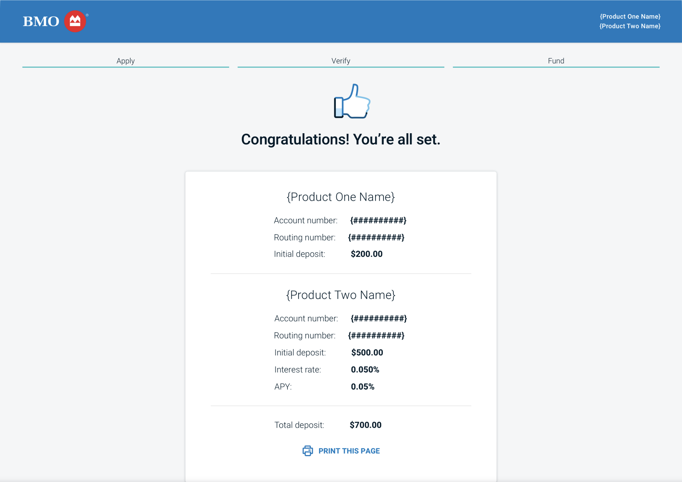 Account bundles: multiple accounts on confirmation page