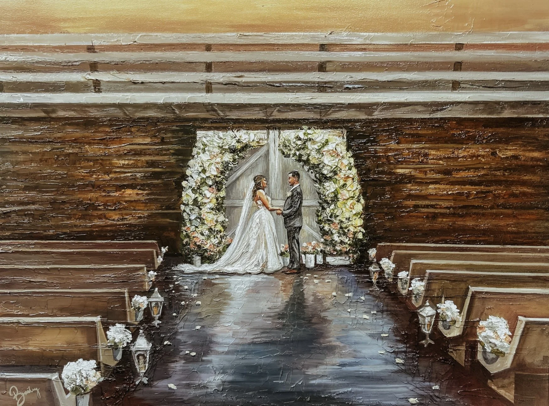 Western Cowboy Anaheim California Live Wedding Painting Orange County Southern California 