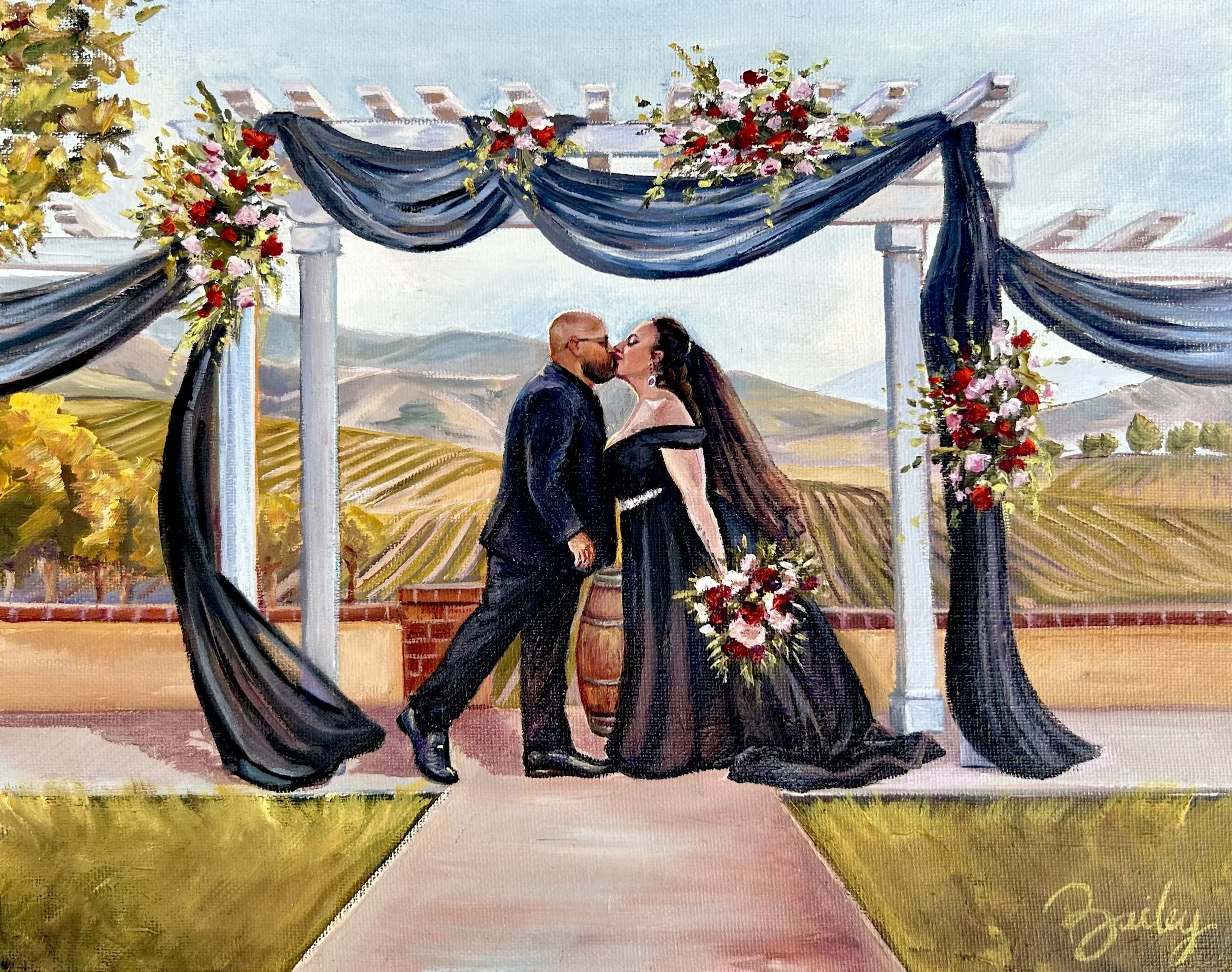 Temecula Wine Country Vineyard Live Wedding Painting Orange County Southern California 