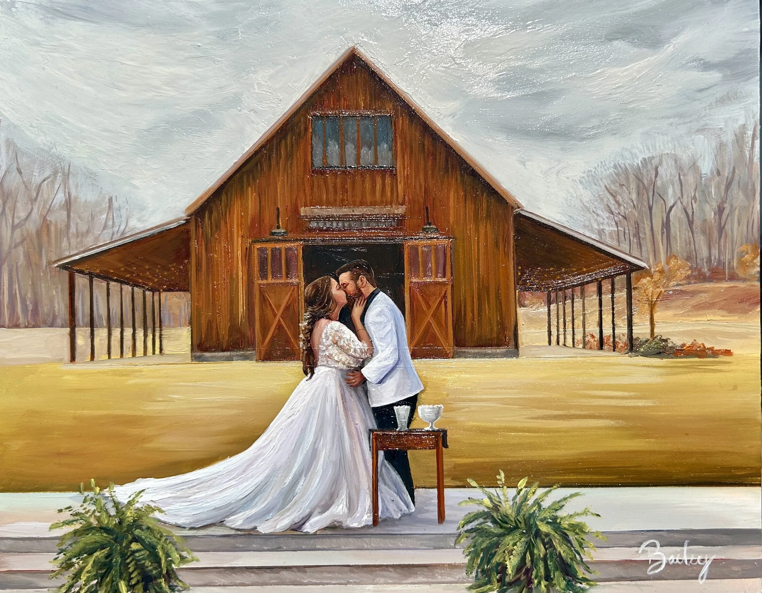 Barn Western Wedding Live Wedding Painting Orange County Southern California 