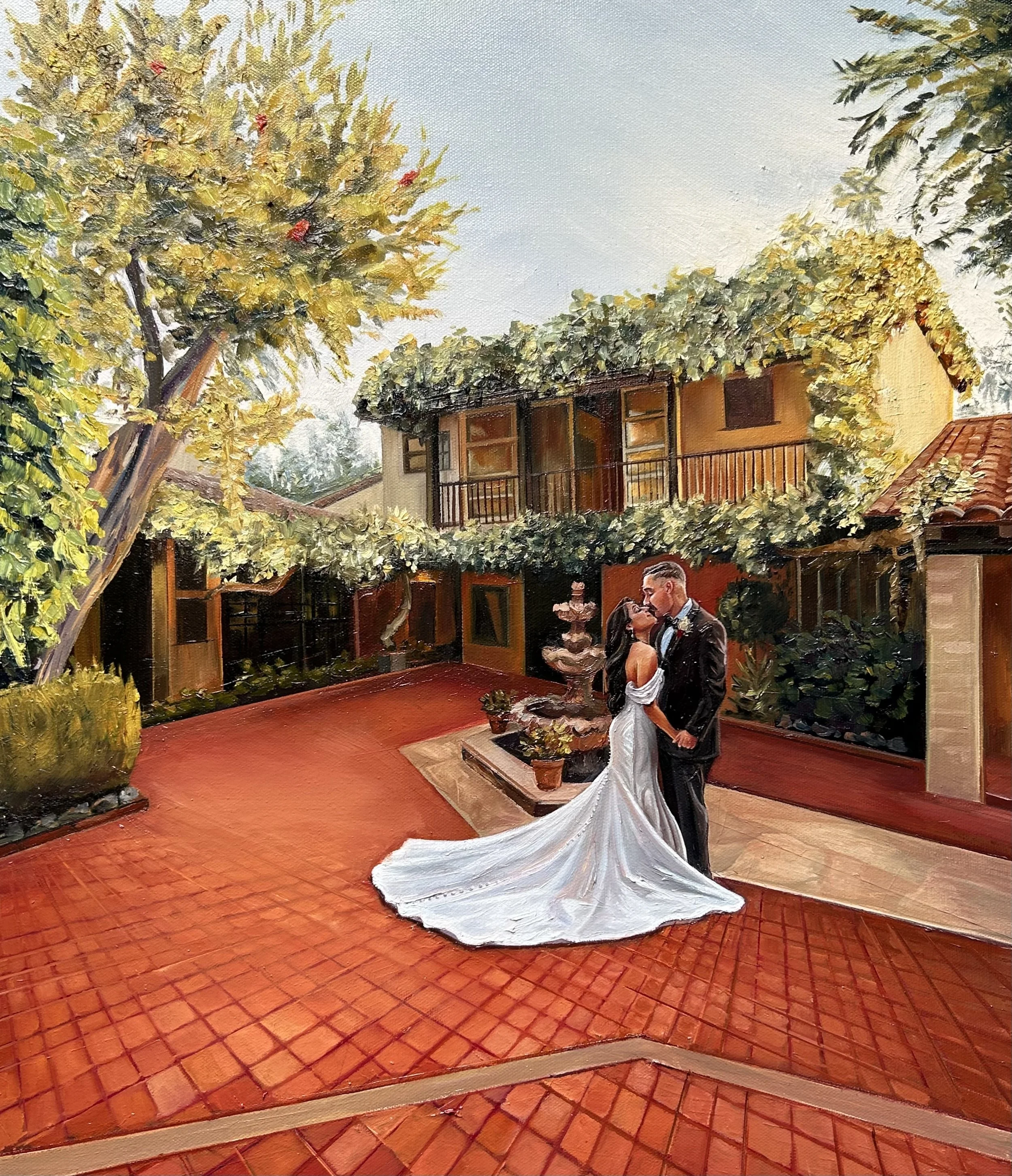 Santa Ana Hacienda Live Wedding Painting Orange County Southern California 