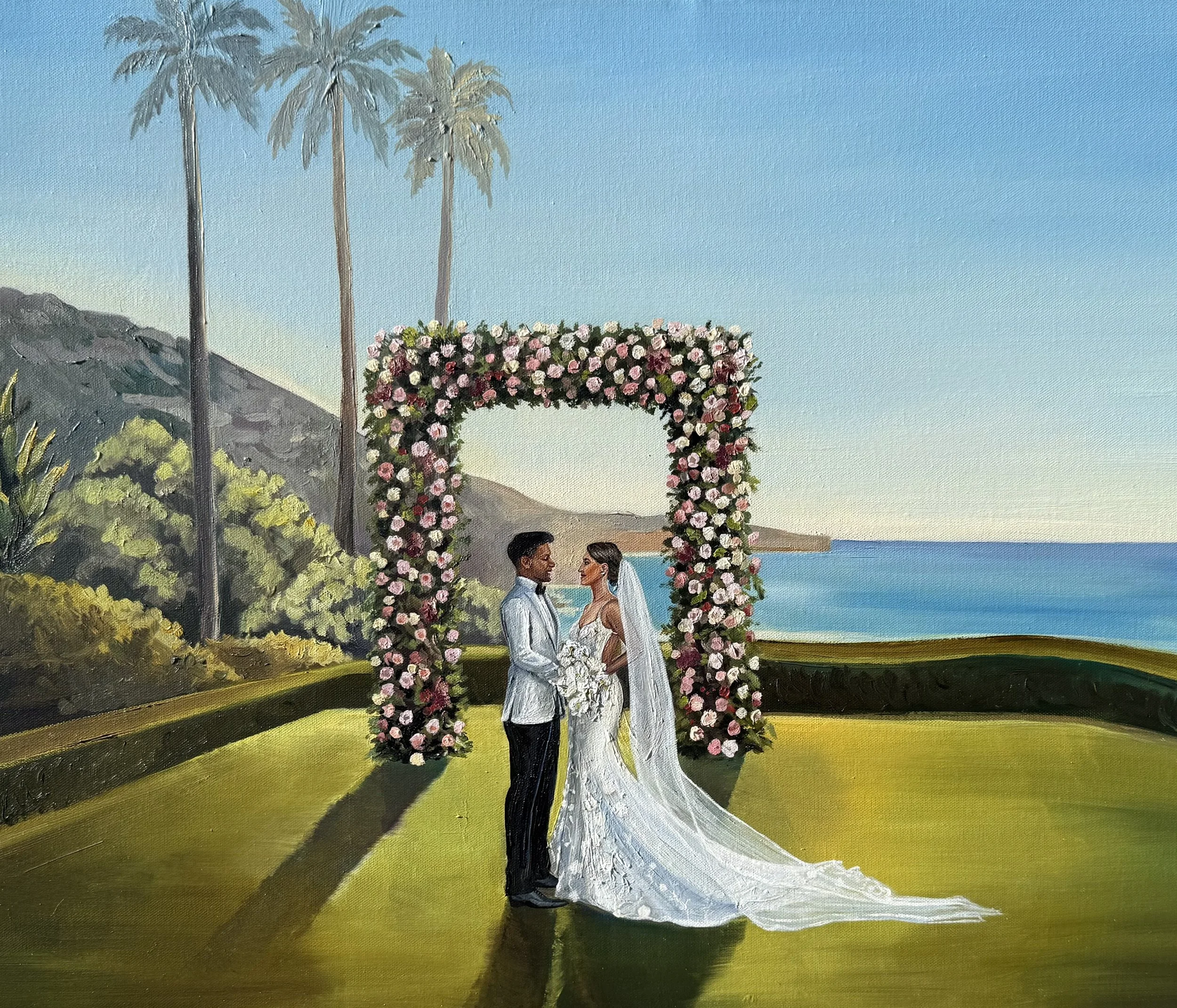 Montage Laguna Beach Luxury Coastal Live Wedding Painting Orange County Southern California 