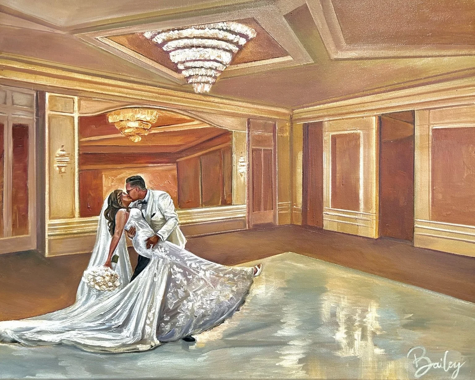 Hollywood Ballroom Live Wedding Painting Orange County Southern California Los Angeles