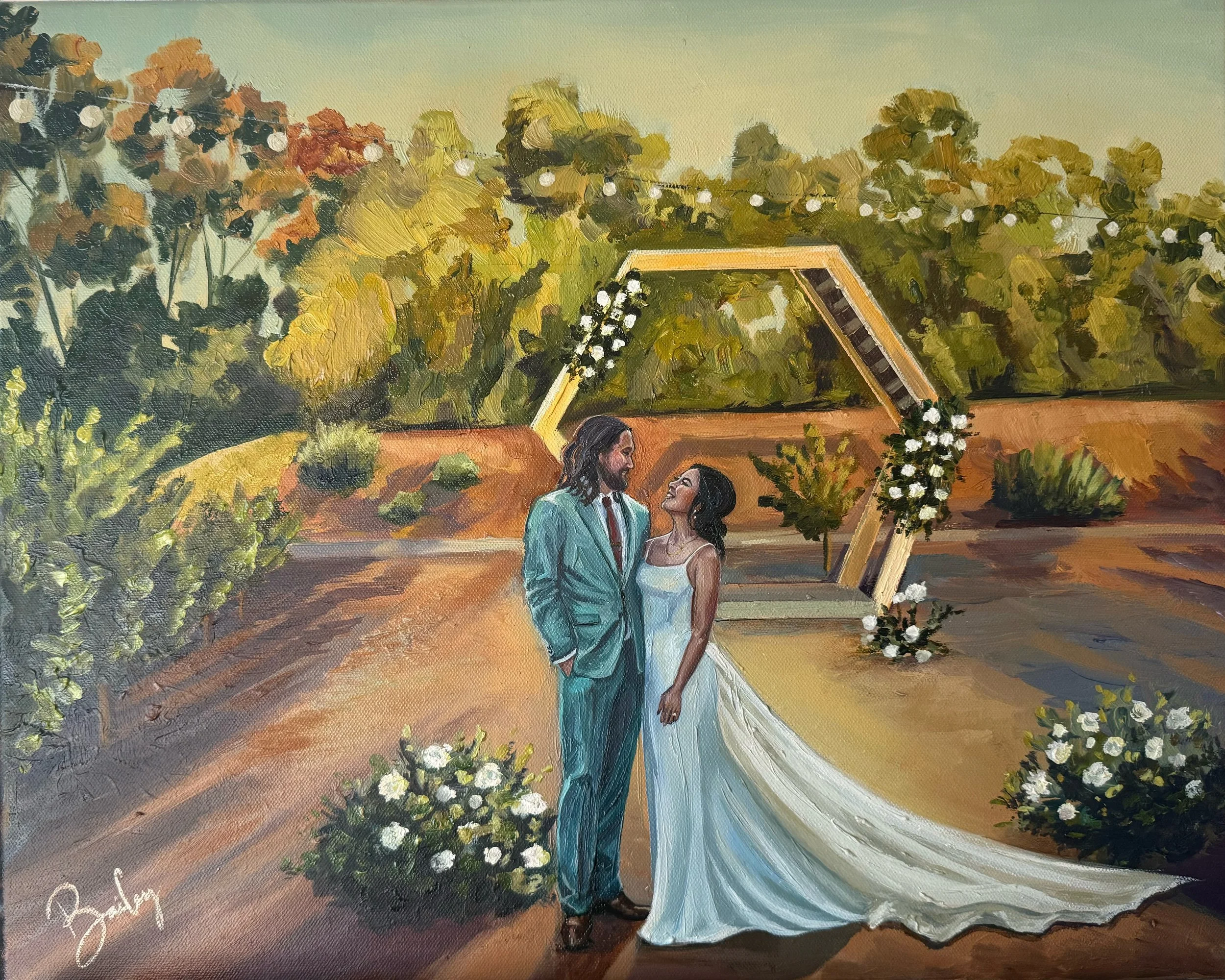 Aliso Viejo Vineyard Live Wedding Painting Orange County Southern California 