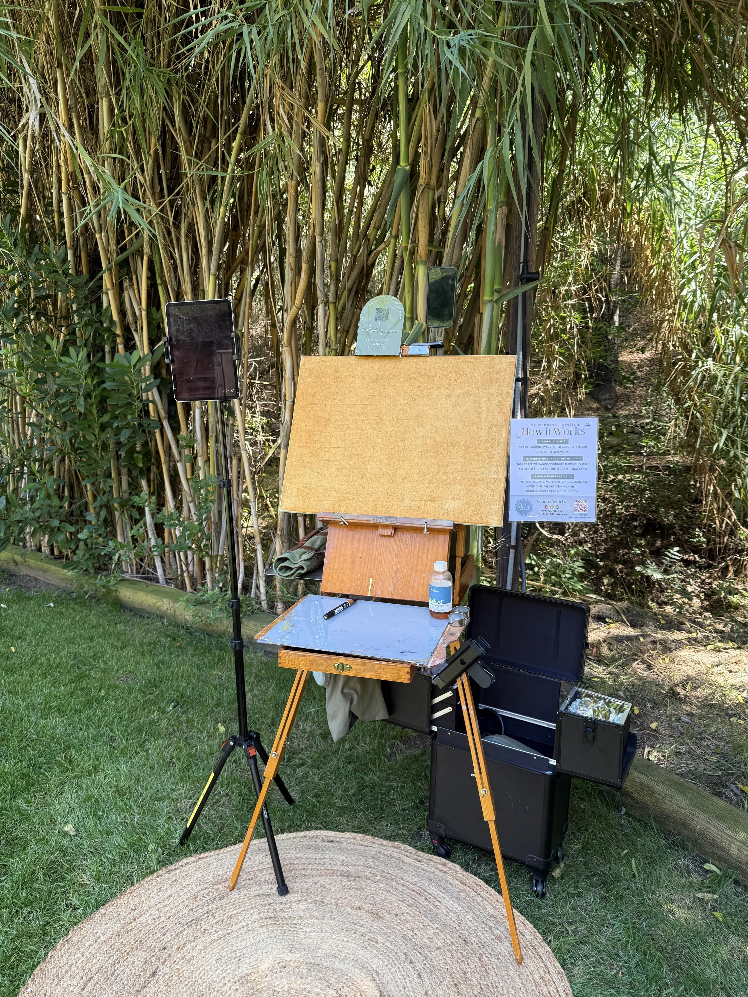 Live Painter Setup at Wedding in Malibu California