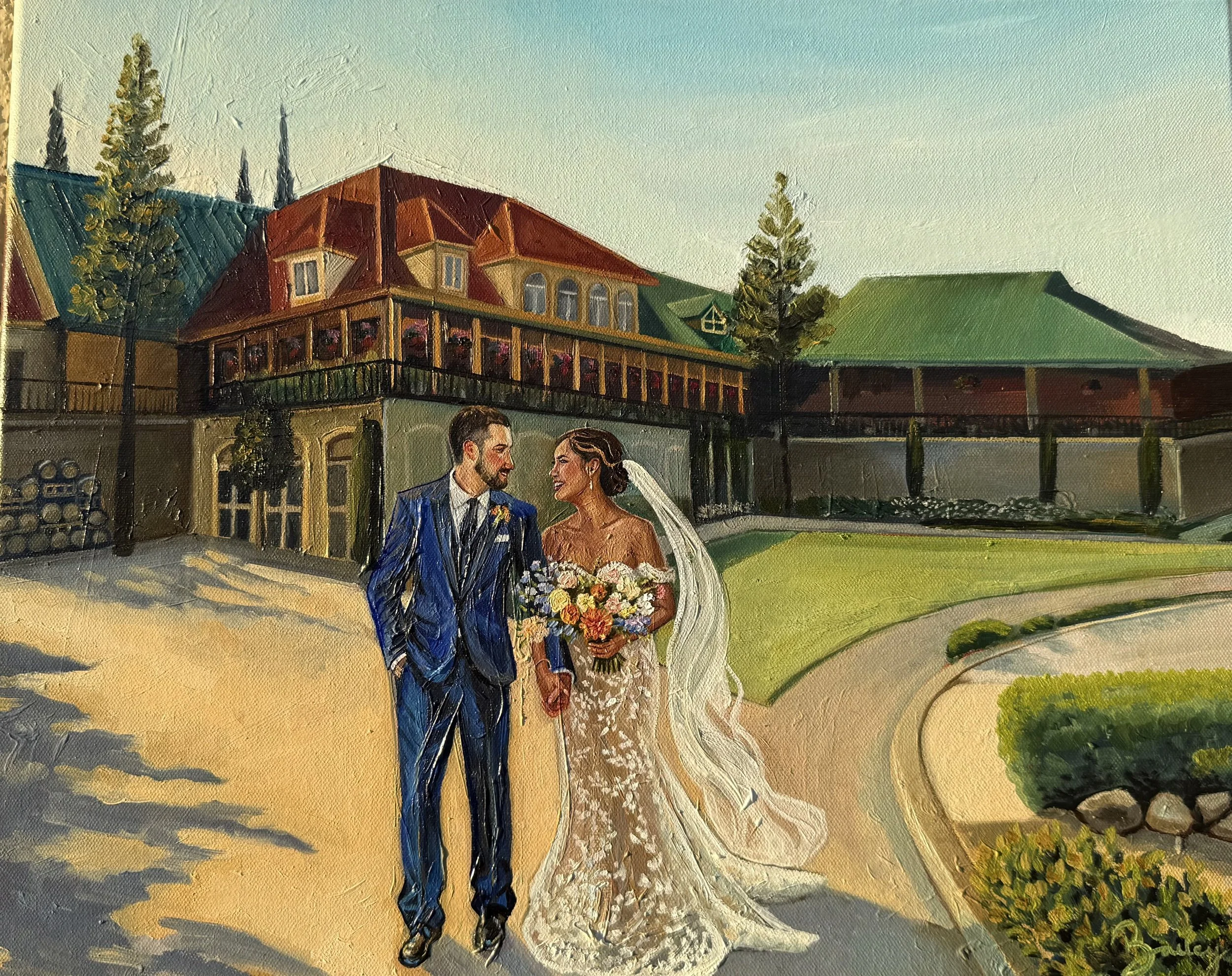Temecula Wine Country Vineyard Live Wedding Painting Orange County Southern California 