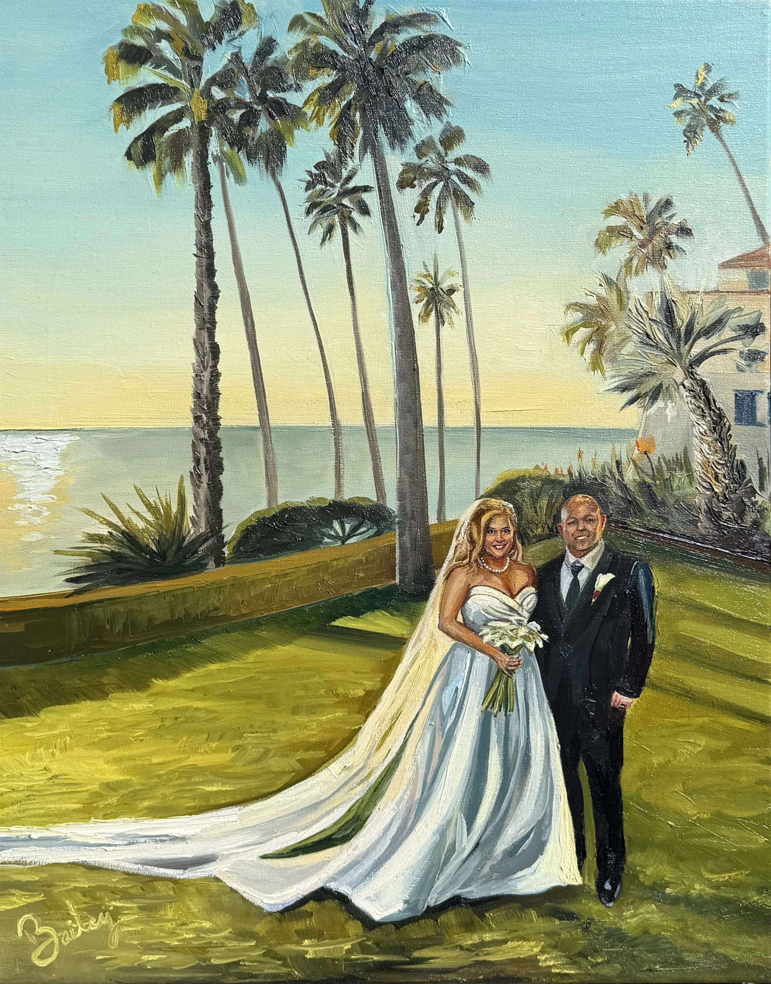 San Clemente Coastal Beach Live Wedding Painting Orange County Southern California 