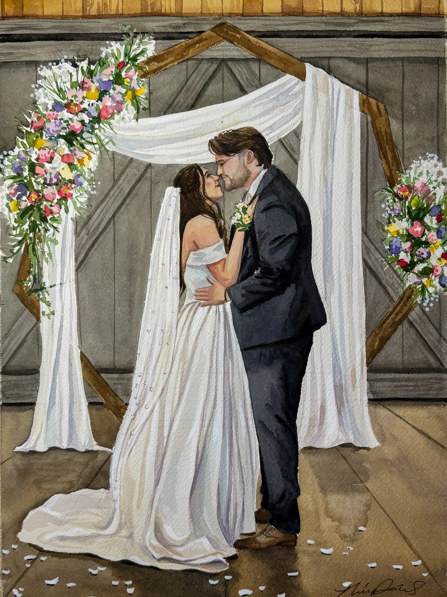 ✨Had to give this one its moment on my feed✨

#liveweddingpainting #vawedding #liveweddingpainter #watercolor #vawedding 

Venue @therockhillfarm