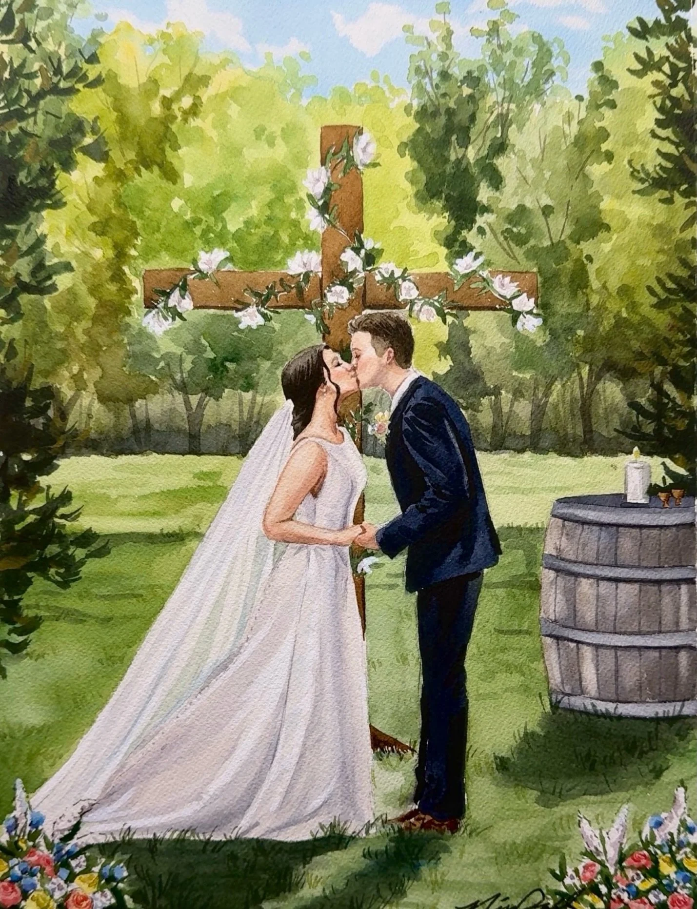 A moment on my feed for these two❤️

#liveweddingpainter  #vawedding #watercolor #weddinggift #liveweddingpainting