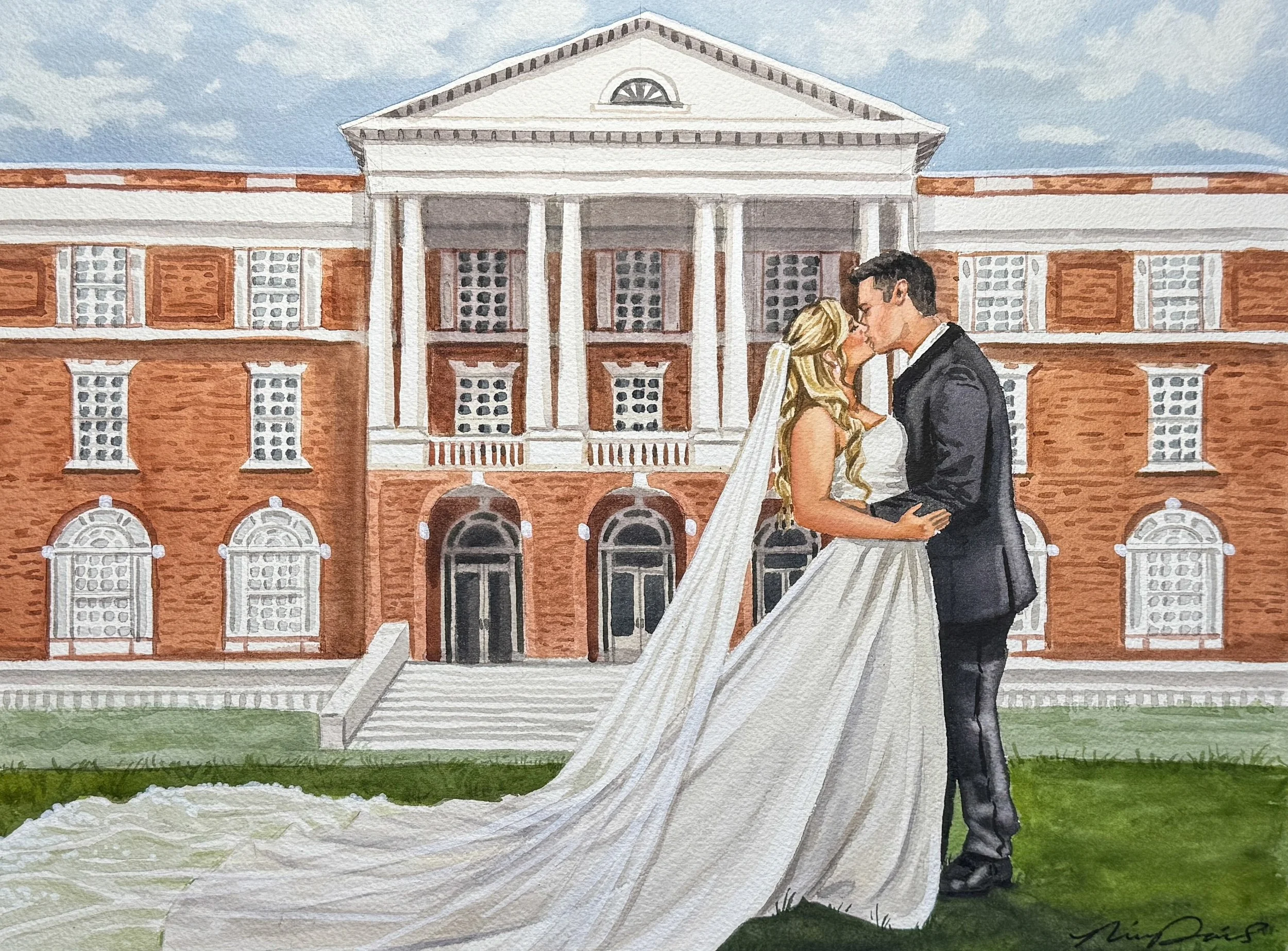 A still moment for these two❤️ fyi 2027 is now open for booking! If you or someone you know is looking for something special on their wedding day, I would consider a live painter😉

Link in bio for more info or to inquire! 

#liveweddingpainting #vaw