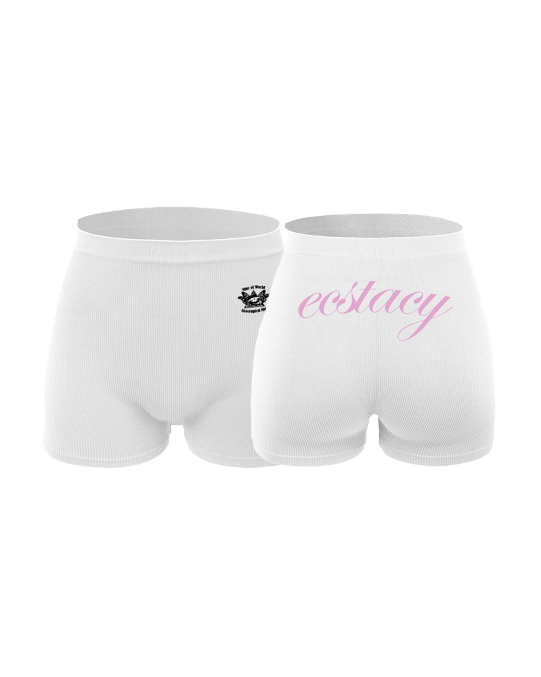 White "S.E." Biker Short