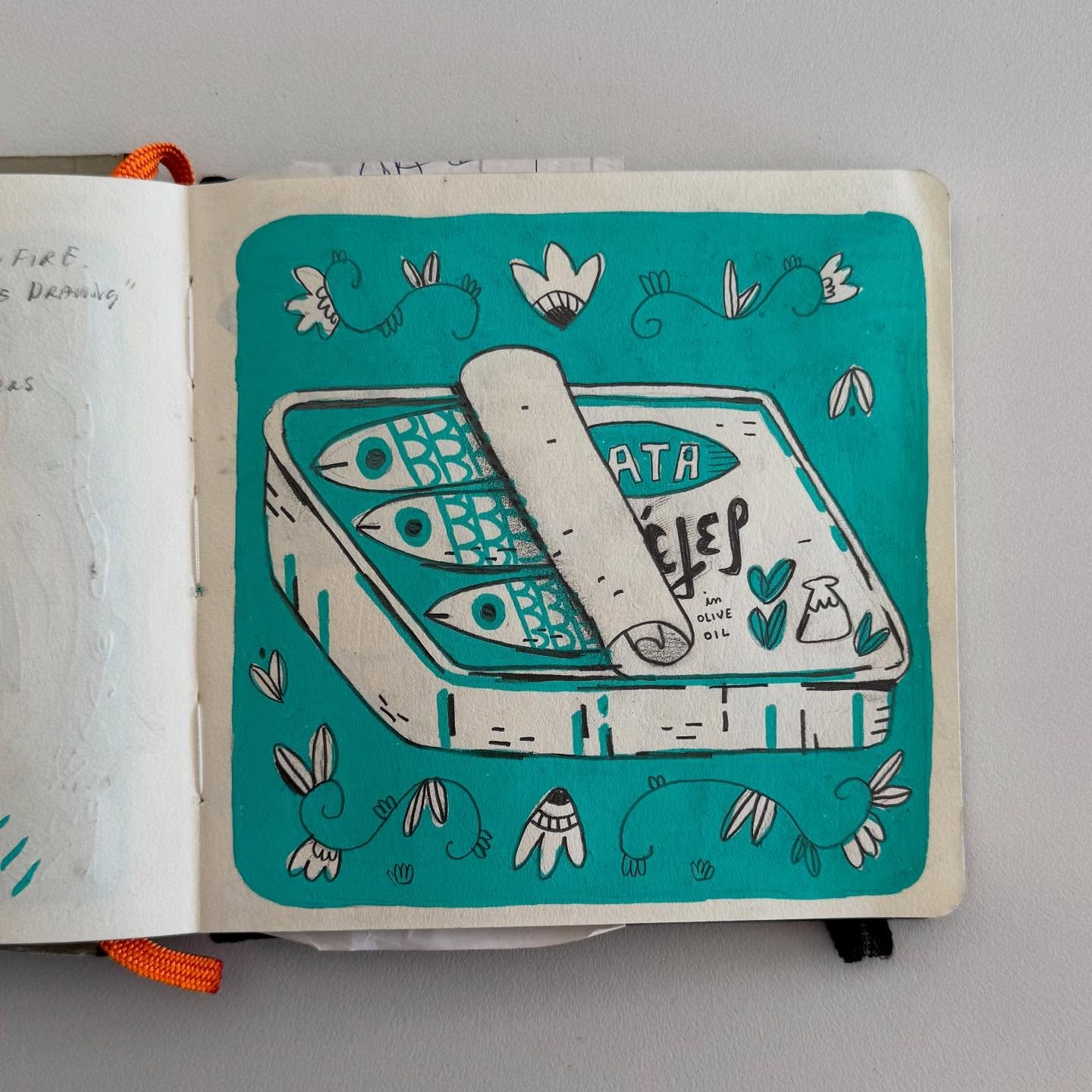 Today was our last day of the sketchbook retreat in Greece. Here&rsquo;s a page I made during the week.