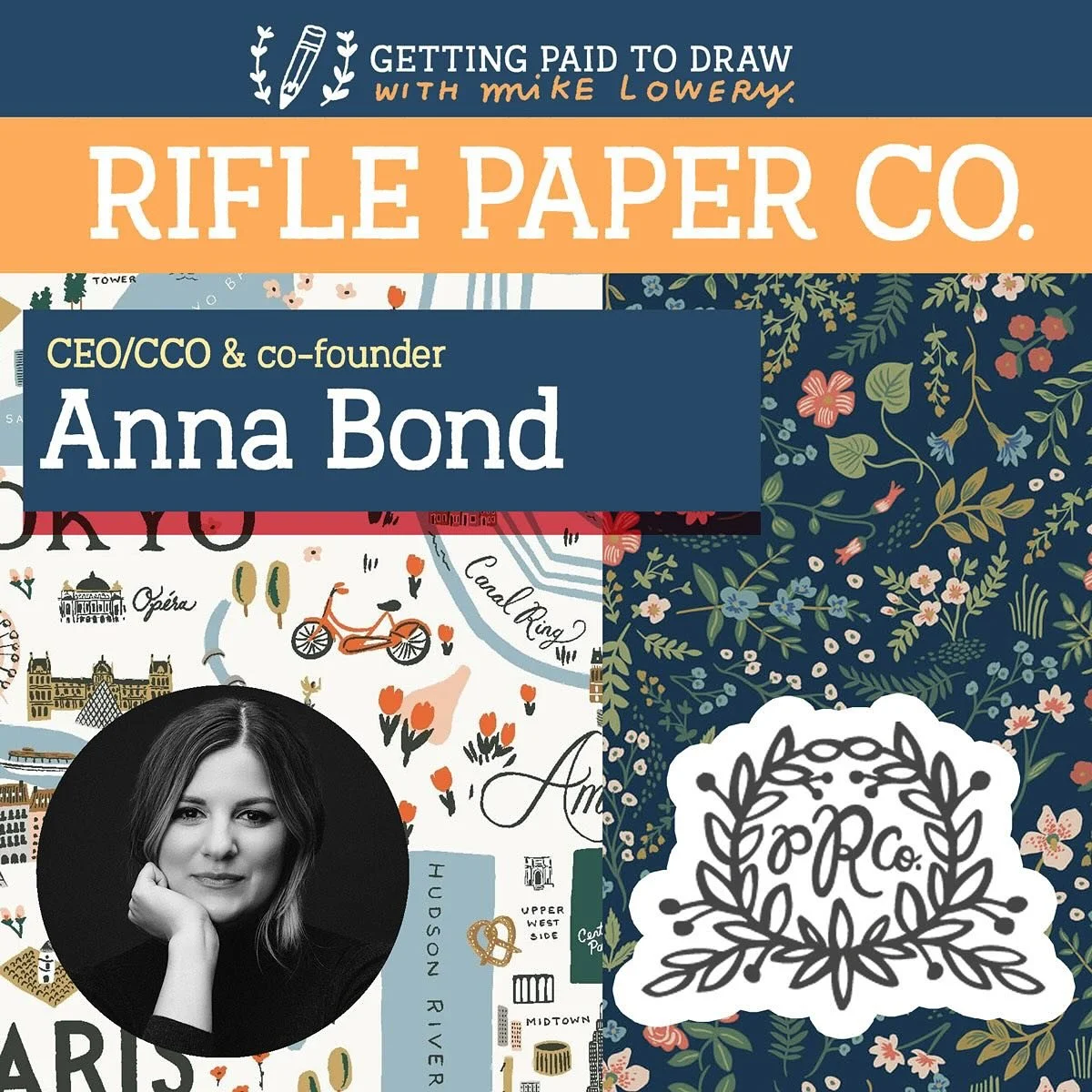 Big speaker announcement! This year in #gettingpaidtodraw I&rsquo;ll be talking with @riflepaperco ANNA BOND! Link in bio to join. @annariflebond