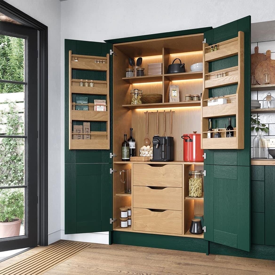 We are launching a NEW butlers pantry solution available in April. Available in a stunning classic oak finish with optional matching spice racks. If your looking for added WOW factor in your new kitchen, this could be the perfect solution. Butlers pa