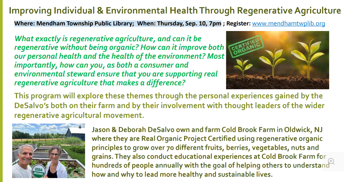 Improving Individual &amp; Environmental Health Through Regenerative Agriculture 