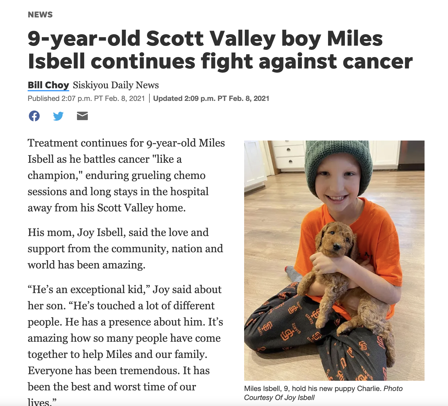 Miles in the Siskiyou Daily