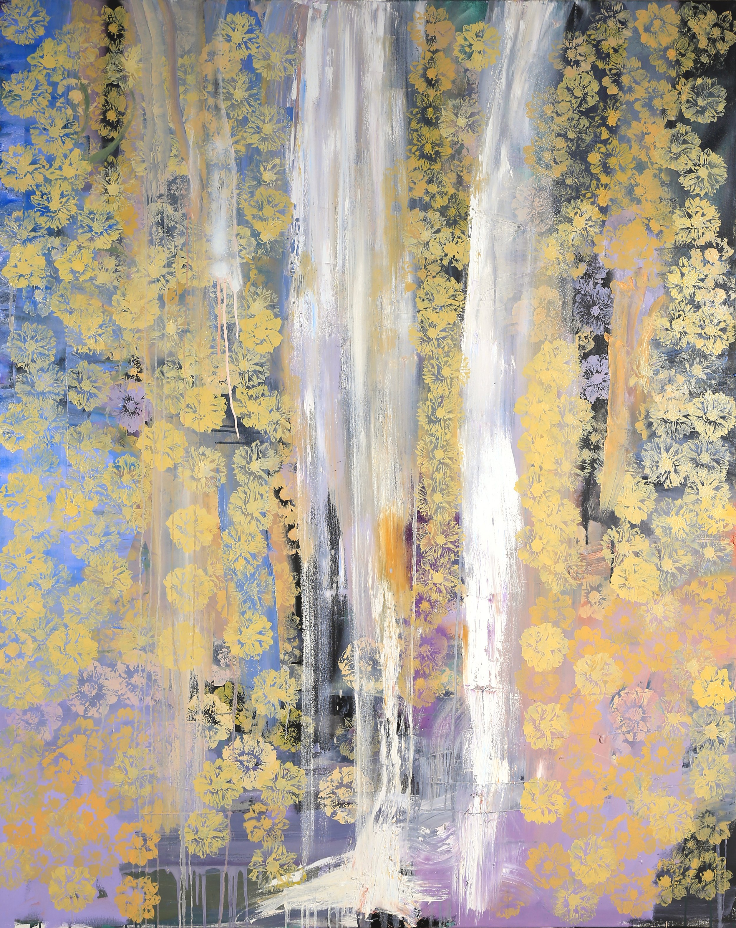 Gently with the wind, oil and mixed media on canvas, 170x135cm
