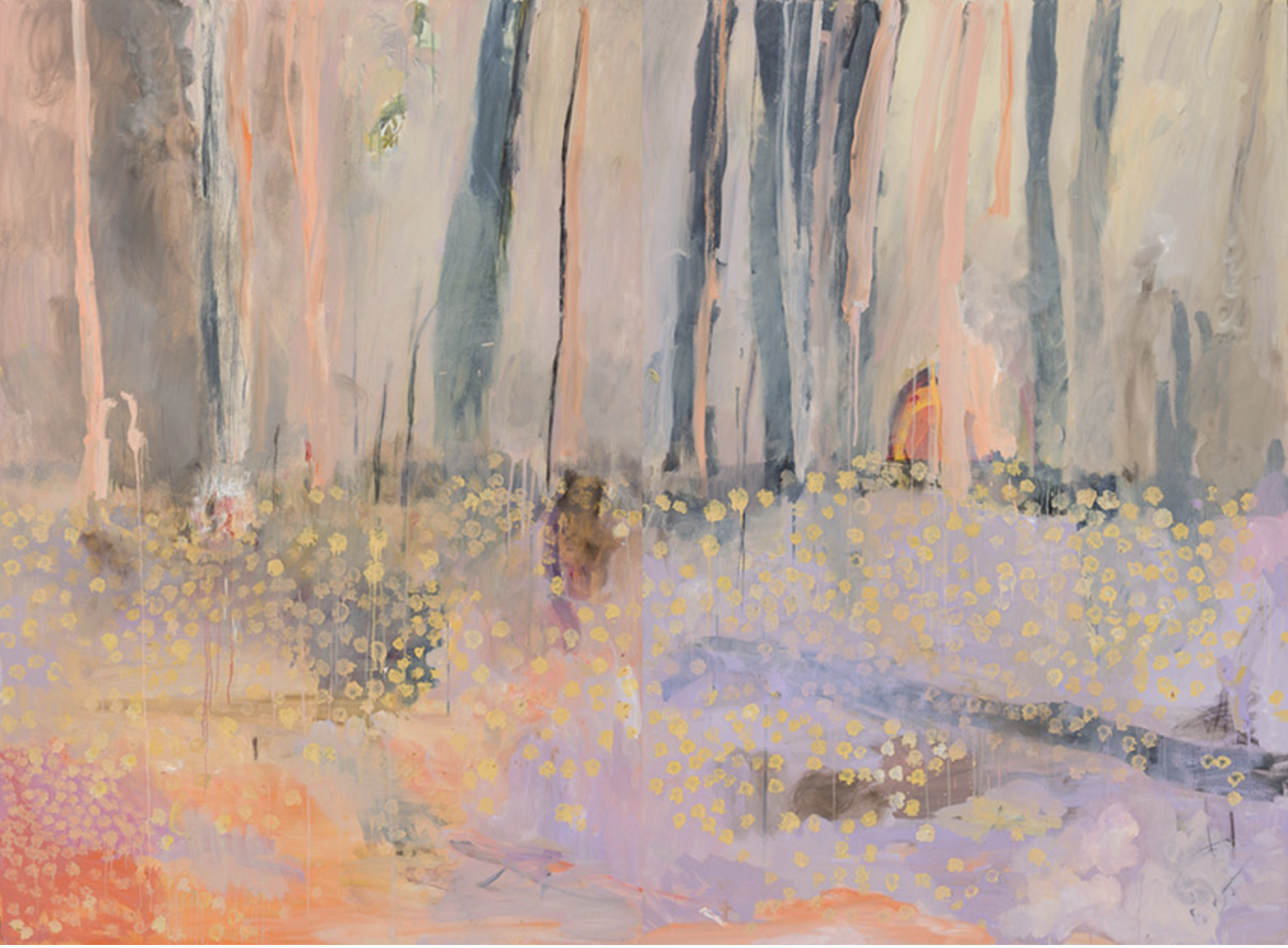 Hope and the ground - Oil and mixed media on board, 180 x 244 cm