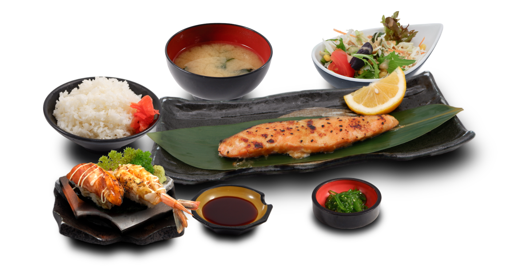 Koji Miso Grilled Salmon Zen lunch set