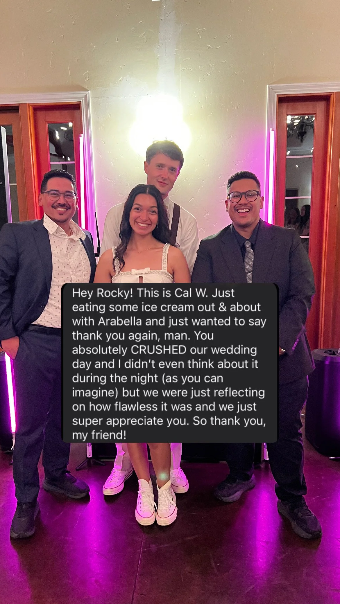 Party With Rocky The Flower Farm Inn Testimonial.JPG