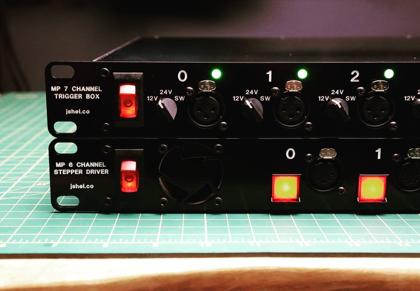 New iteration of the @motorizedprecision control boxes, this pair for @travis_rathbone_studio. Main differences:
- Front panel is a PCB, which reduces the amount subassemblies drastically reduced the number of assembly operations, which makes putting