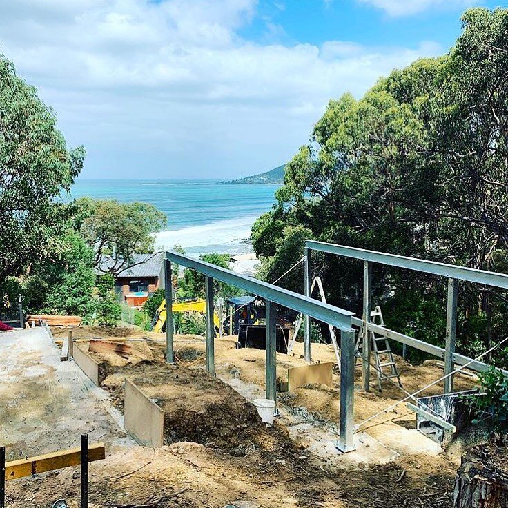 Structural steel install for our Tradewinds project at Lorne.