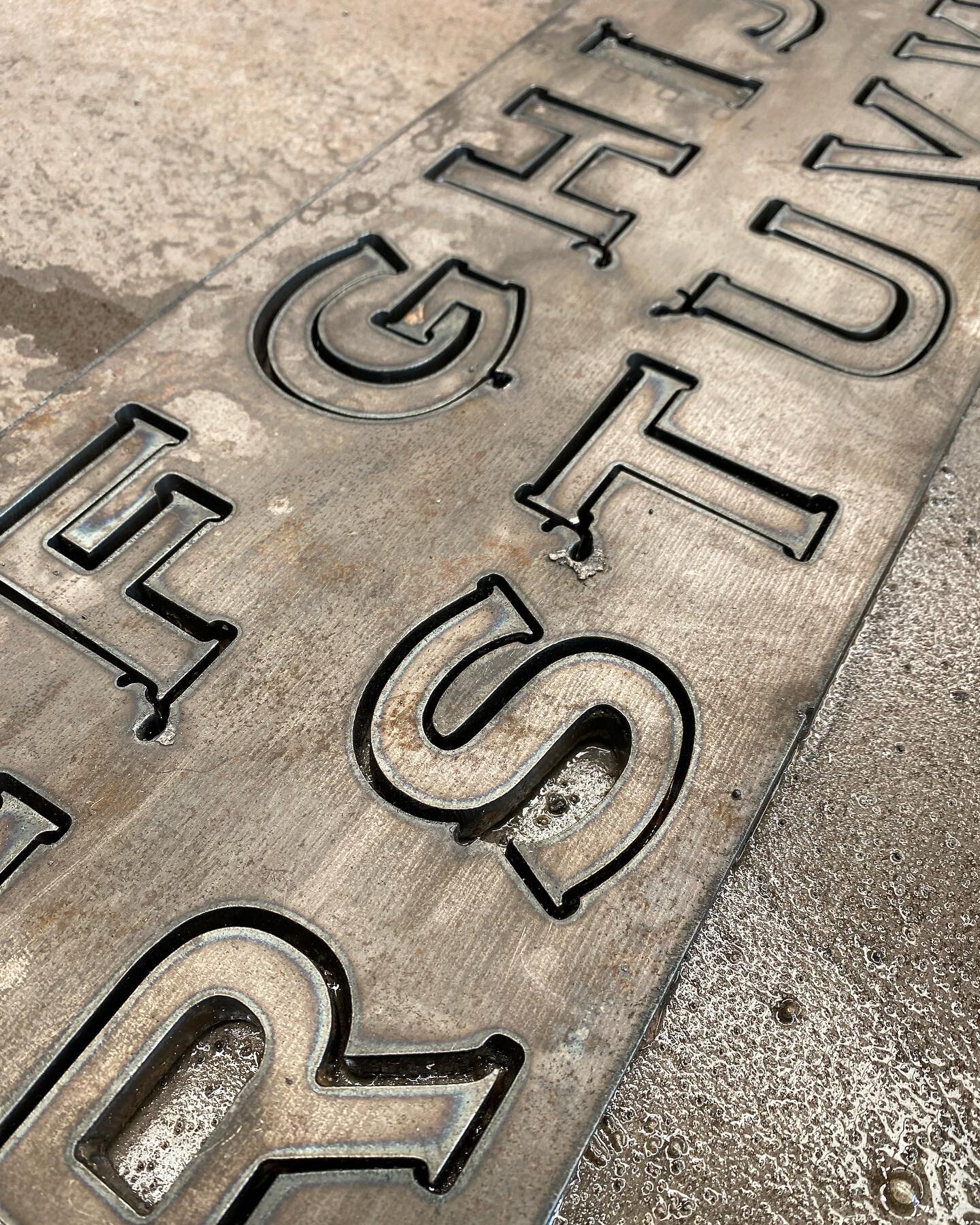 Look at us, working overtime on the cnc plasma whipping up 10mm thick black plate, 50mm letters for black smithing branding irons.