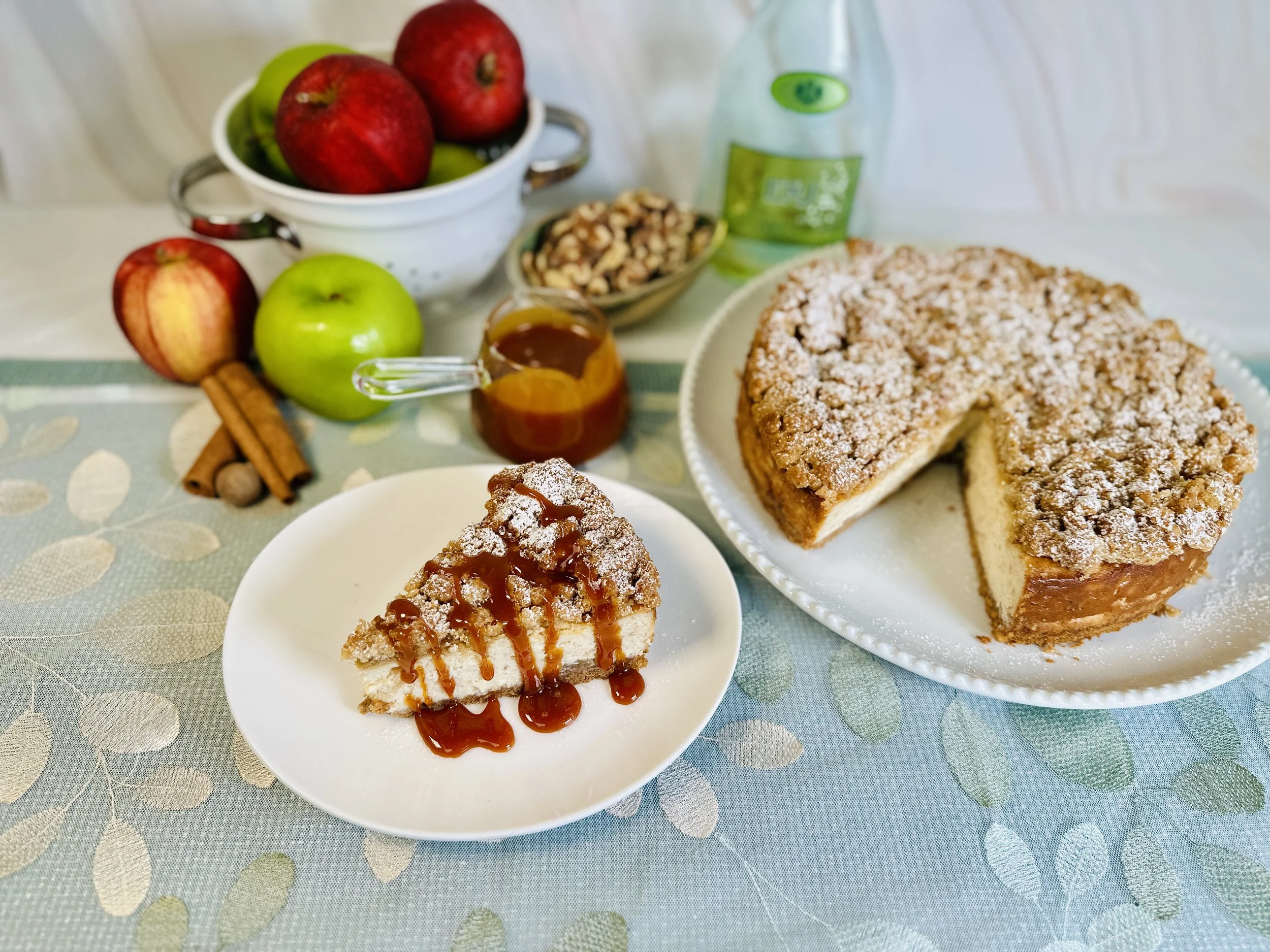 Apple Pie Cheesecake Pie in back and Slice.jpg