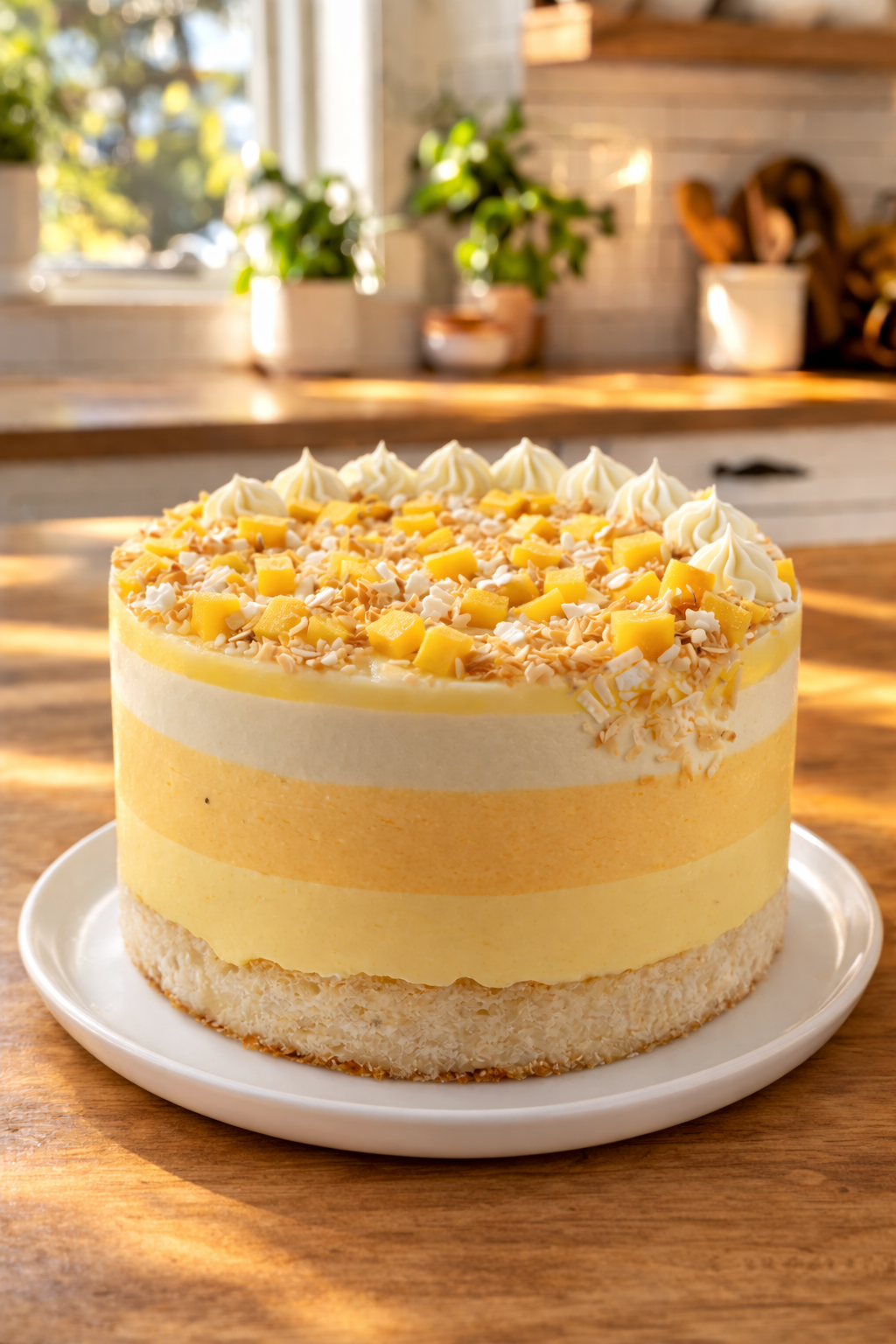 Triple Tropical Mousse Cake