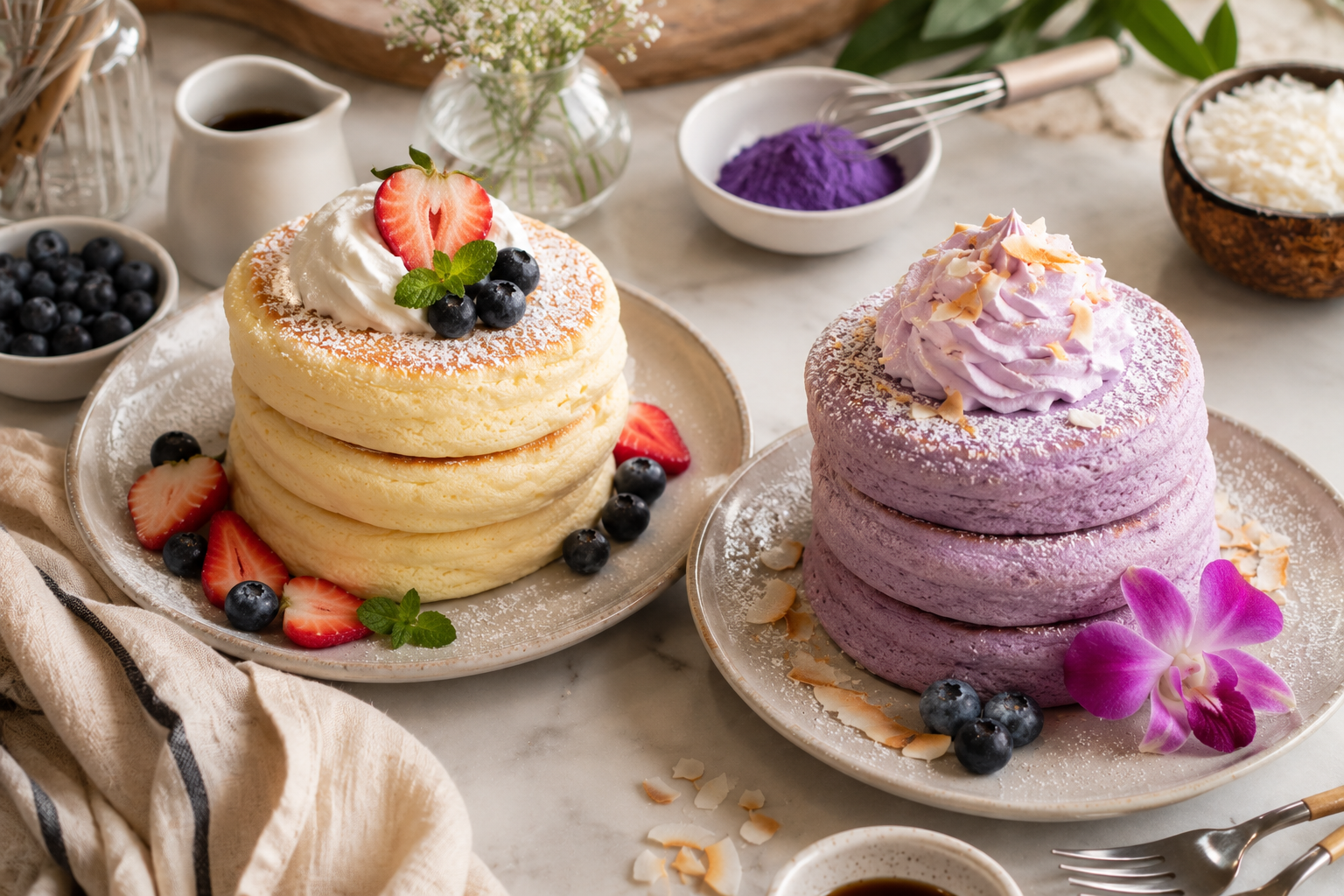 Japanese Soufflé Pancakes Two Ways