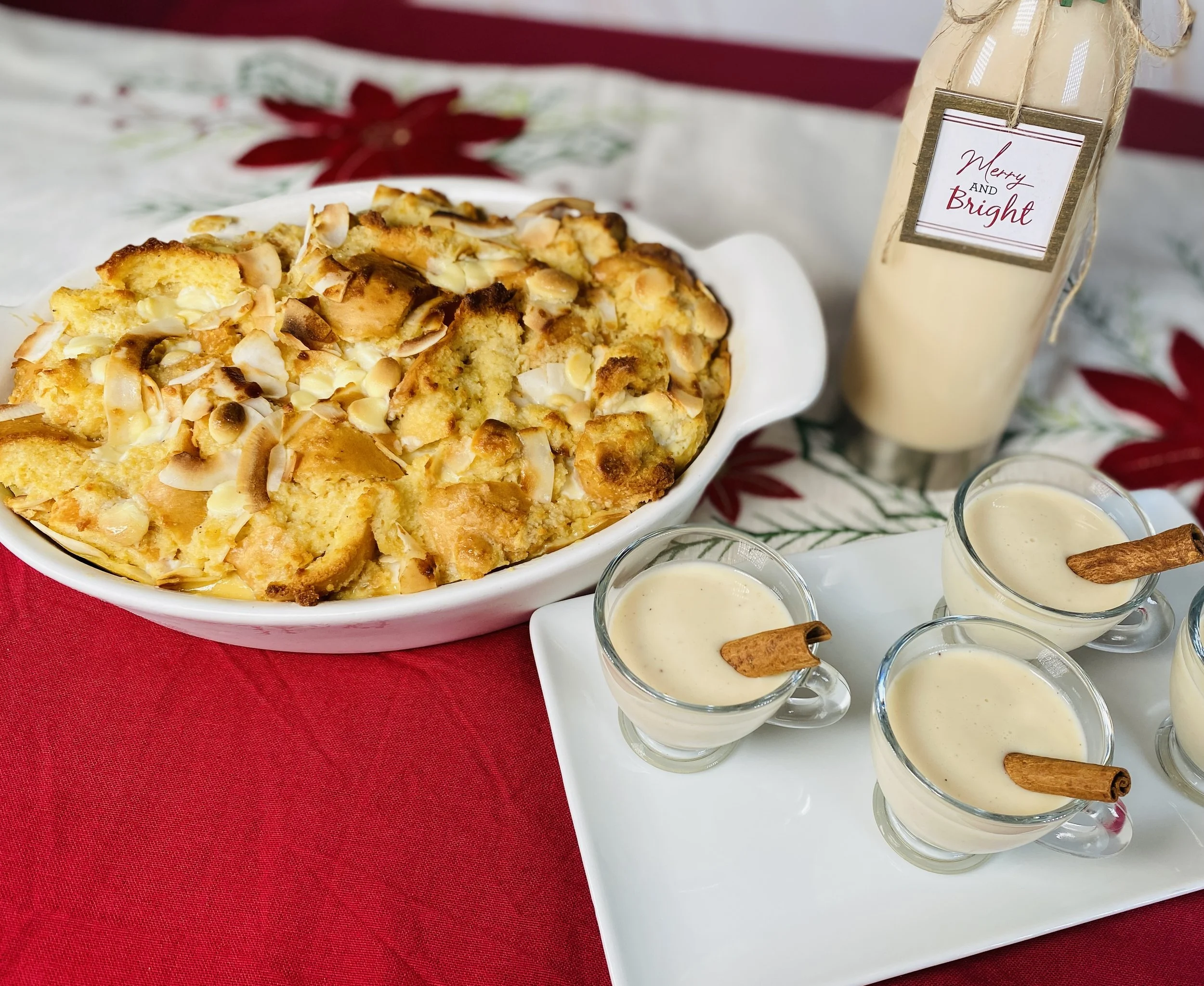 Eggnog Alternative Boozy Coquito Bread Pudding — Florida Academy of Baking