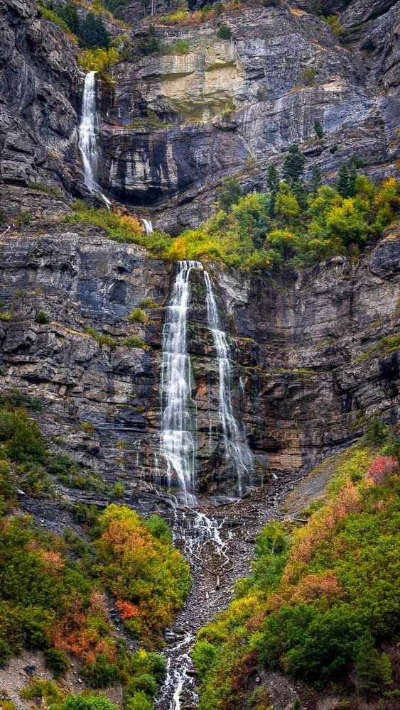 Autumn Veil 2026— Bridal Veil Falls 

Provo Canyon, Utah • Image DSC1014 • I always love stopping by Bridal Veil Falls in the fall and watching the veil of water cascade down through the autumn colors. 

Limited Edition — Signed and Numbered.