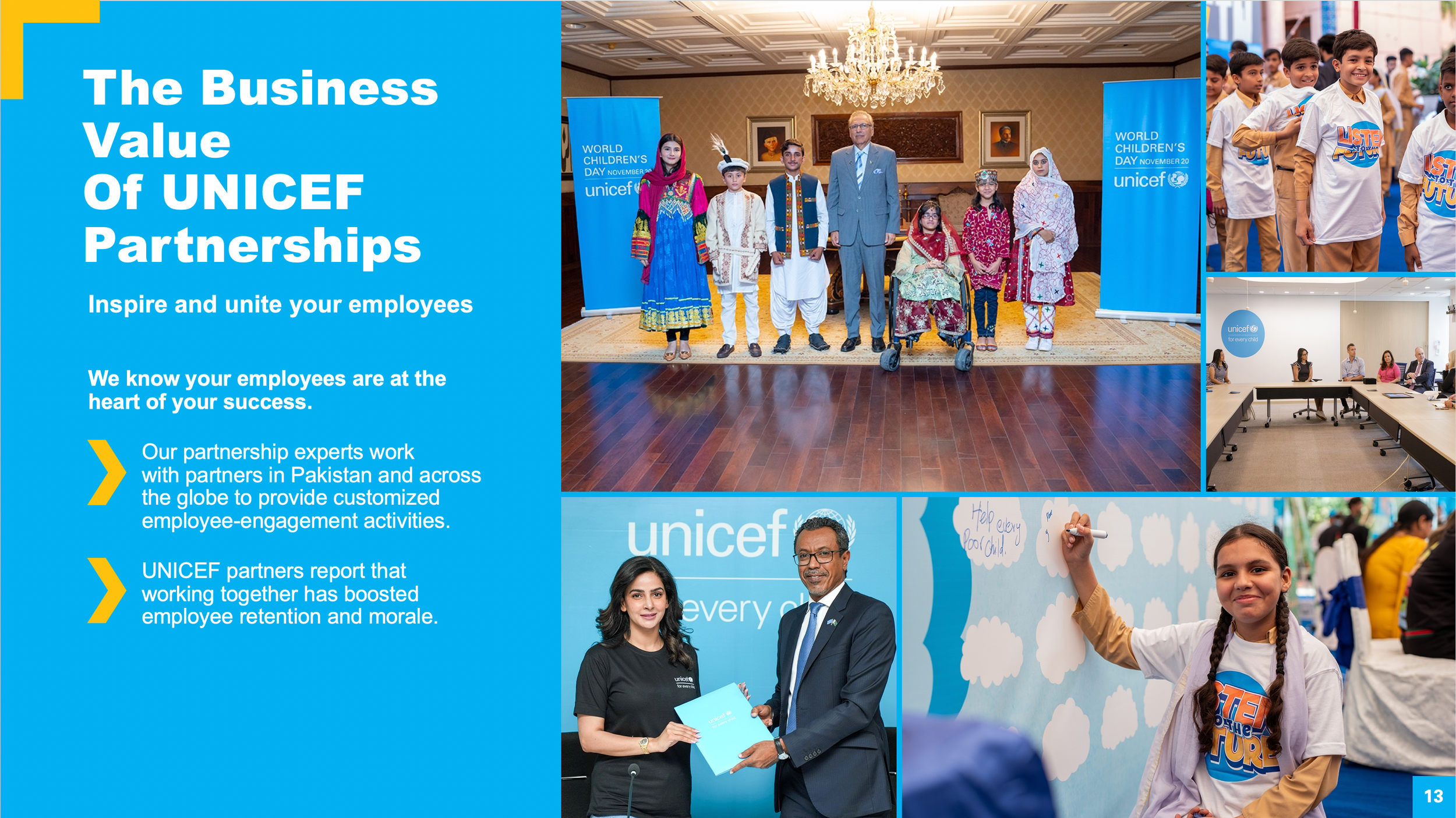 UNICEF Pakistan PPT template Value of Business Partnerships.png