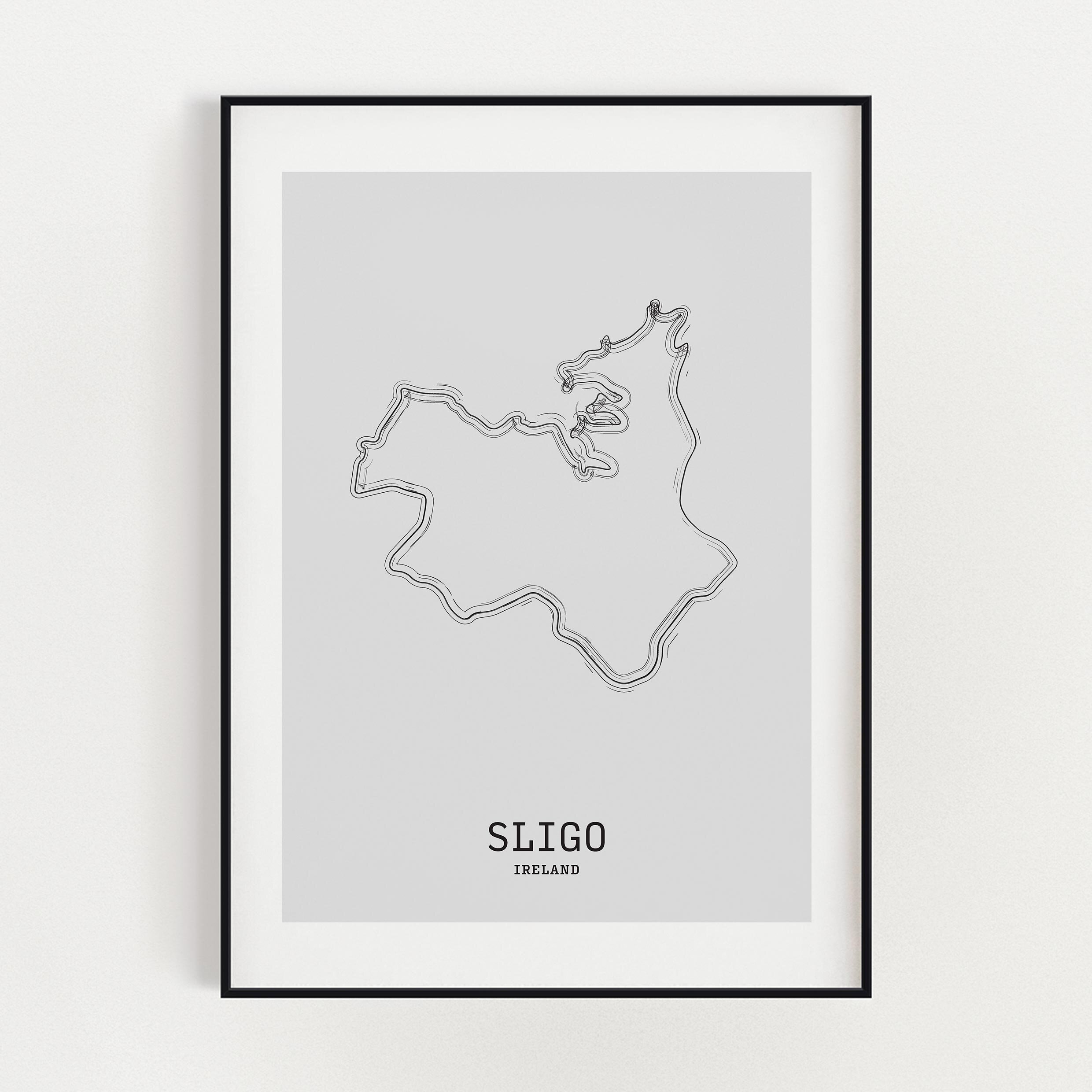 COUNTY SLIGO MAP ART PRINT POSTER ART IRELAND IRISH.jpg