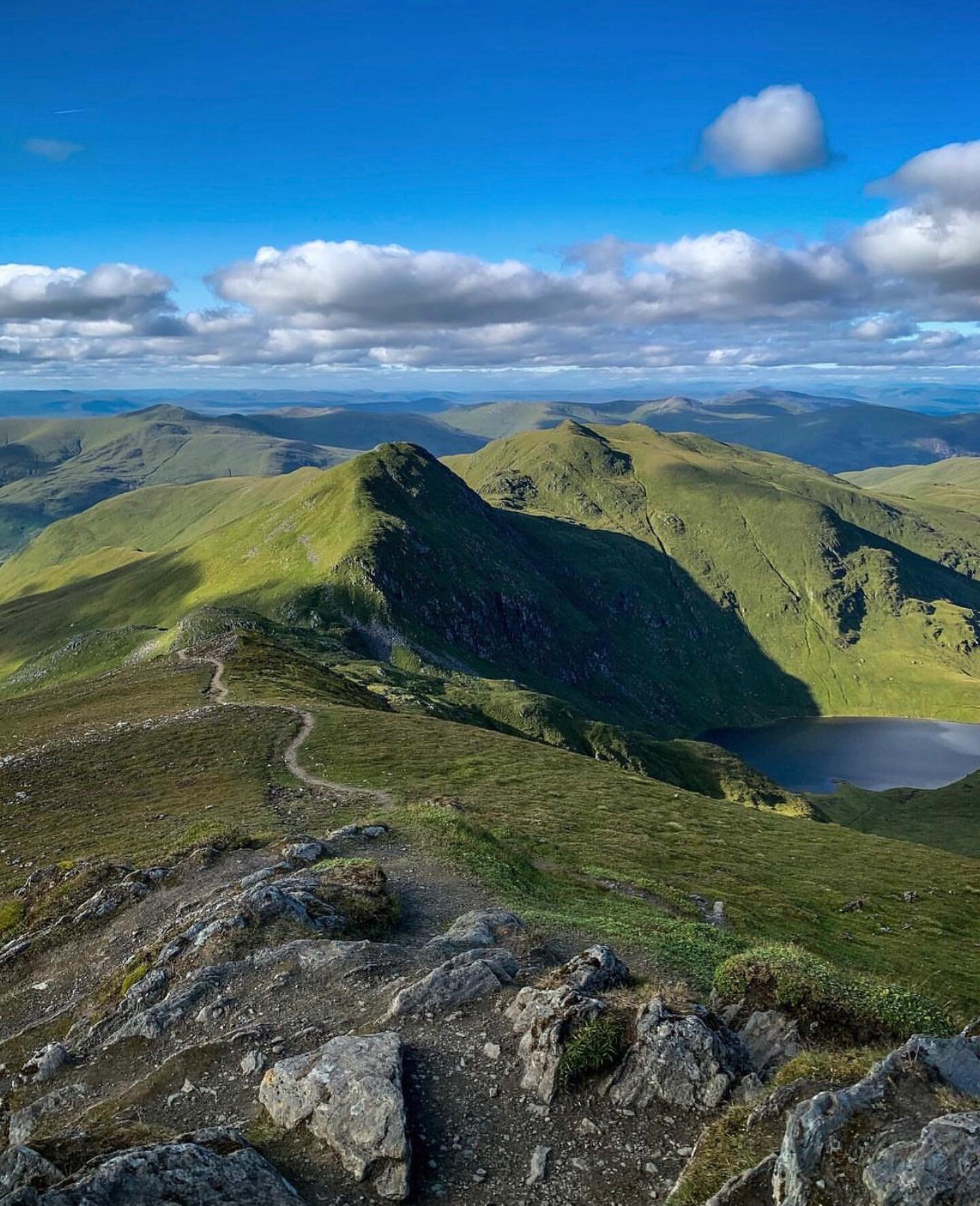 To the north of Loch Tay is a range of seven Munros, the &lsquo;Ben Lawers Group&rsquo;. This eight mile ridge includes Beinn Ghlas, Meall Garbh, Meall Corranaich, An St&ugrave;c, Meall Greigh and Meall a' Choire Leith, centred around its highest pea