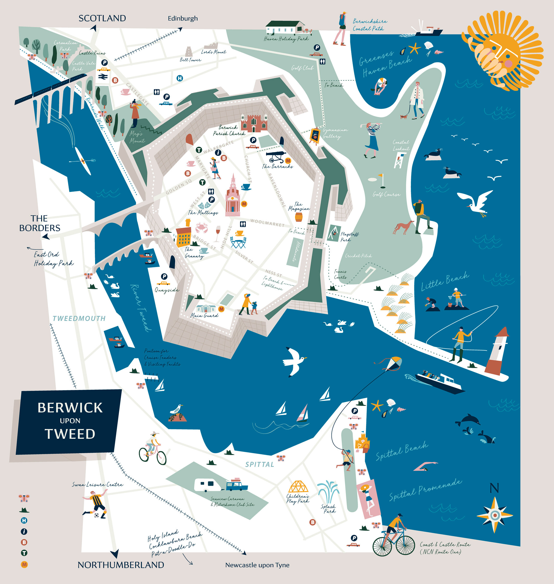 Tourism Map for Berwick upon Tweed — Tania Willis Illustration