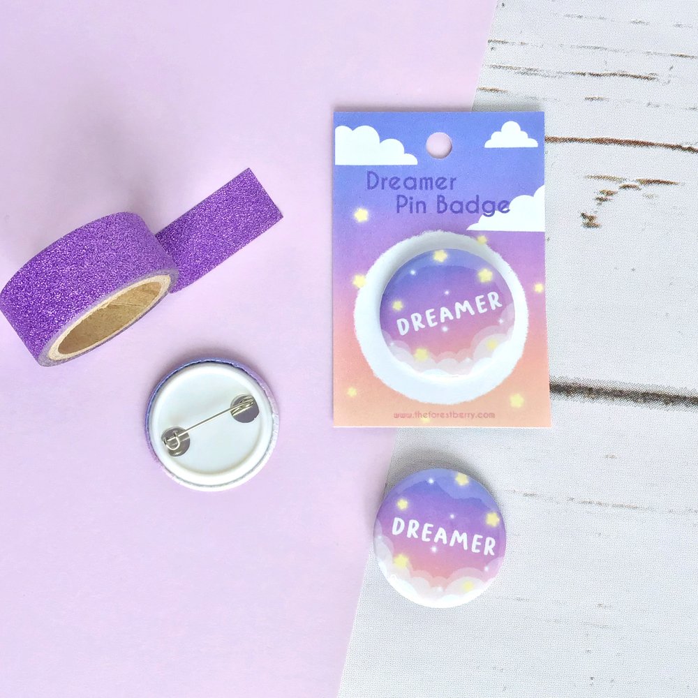 Dreamer Button Pin — the forest berry