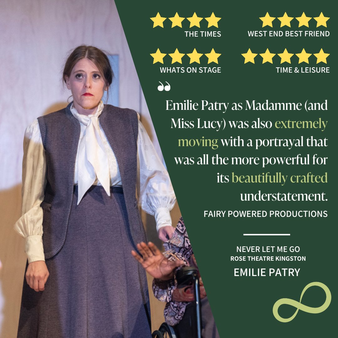 Some lovely reviews for our wonderful Emilie Patry (@patchstick ) in Rose Theatre, Kingston's (@Rosetheatre ) adaptation of best-selling novel Never Let Me Go 👫⁠
⁠
⁠📅 Showing at the Bristol Old Vic (@bristololdvic1766 ) from 5 - 23 November⁠
⁠
🎟️ 