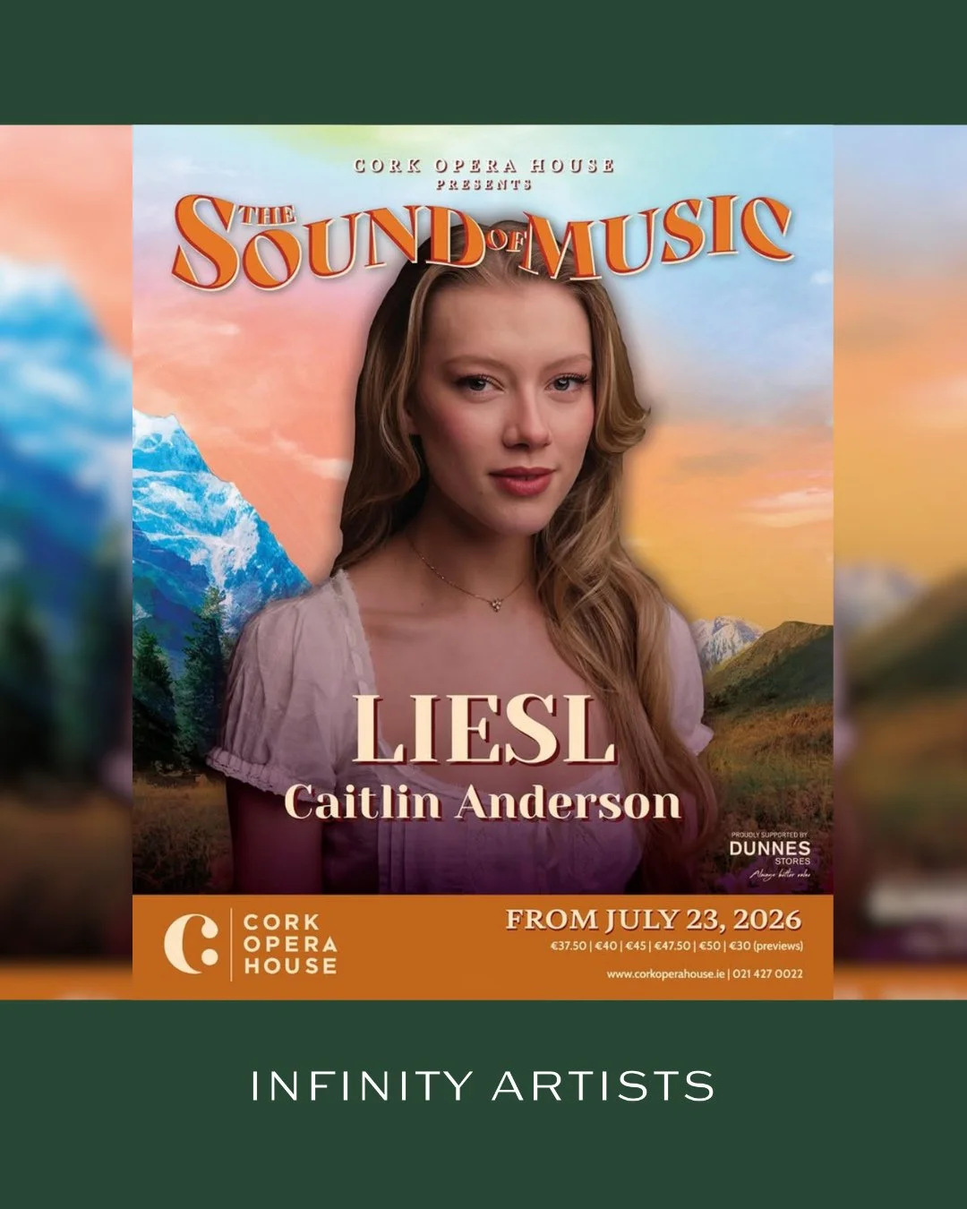 We are so happy for our fantastic Caitlin Anderson (@caitl1nanderson ) who will be Liesl in Cork Opera House's (@corkoperahouse ) production of The Sound of Music this summer 🏔 🎶⁠
⁠
📆 Opening in the 23rd July tickets available from the venue websi