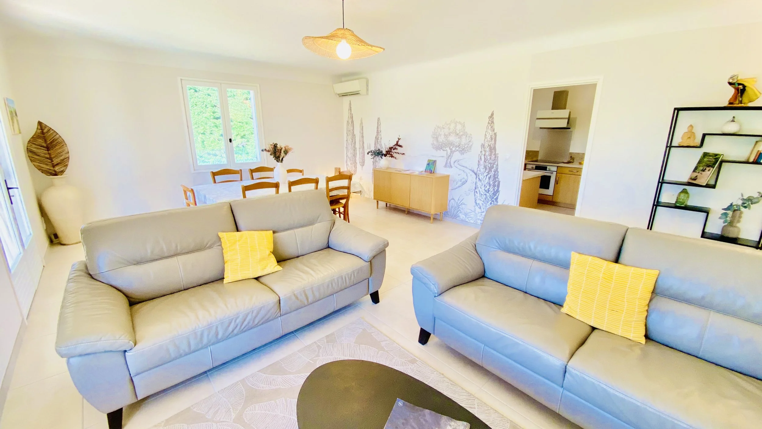 Comfortable living room inside Villa Magali holiday villa