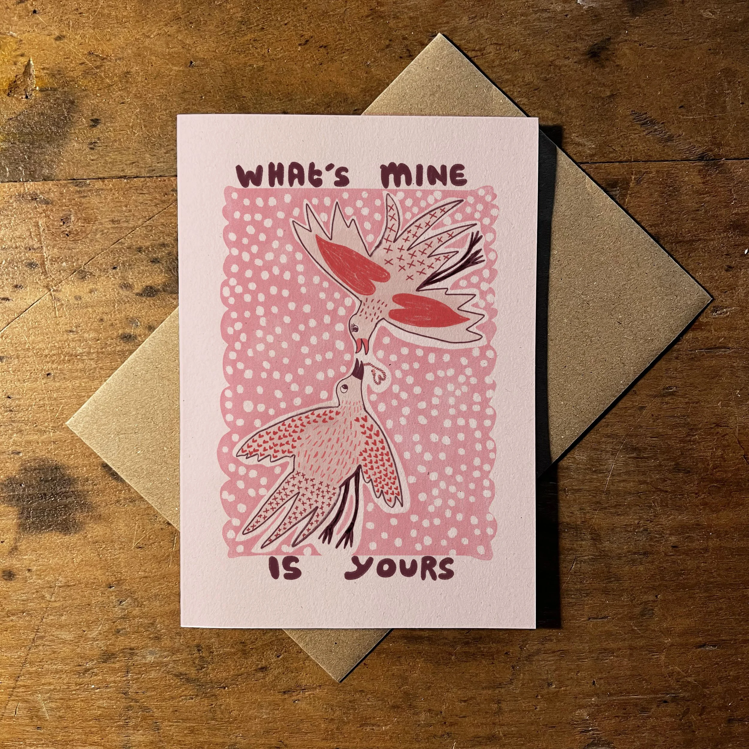 'What's Mine Is Yours' A6 Greetings Card