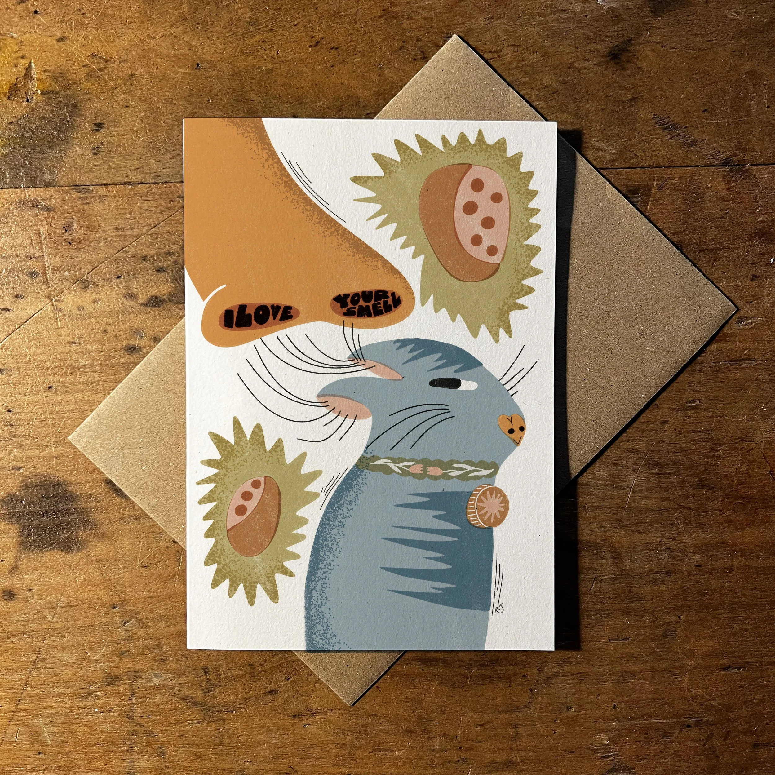 I Love Your Smell A6 Greetings Card